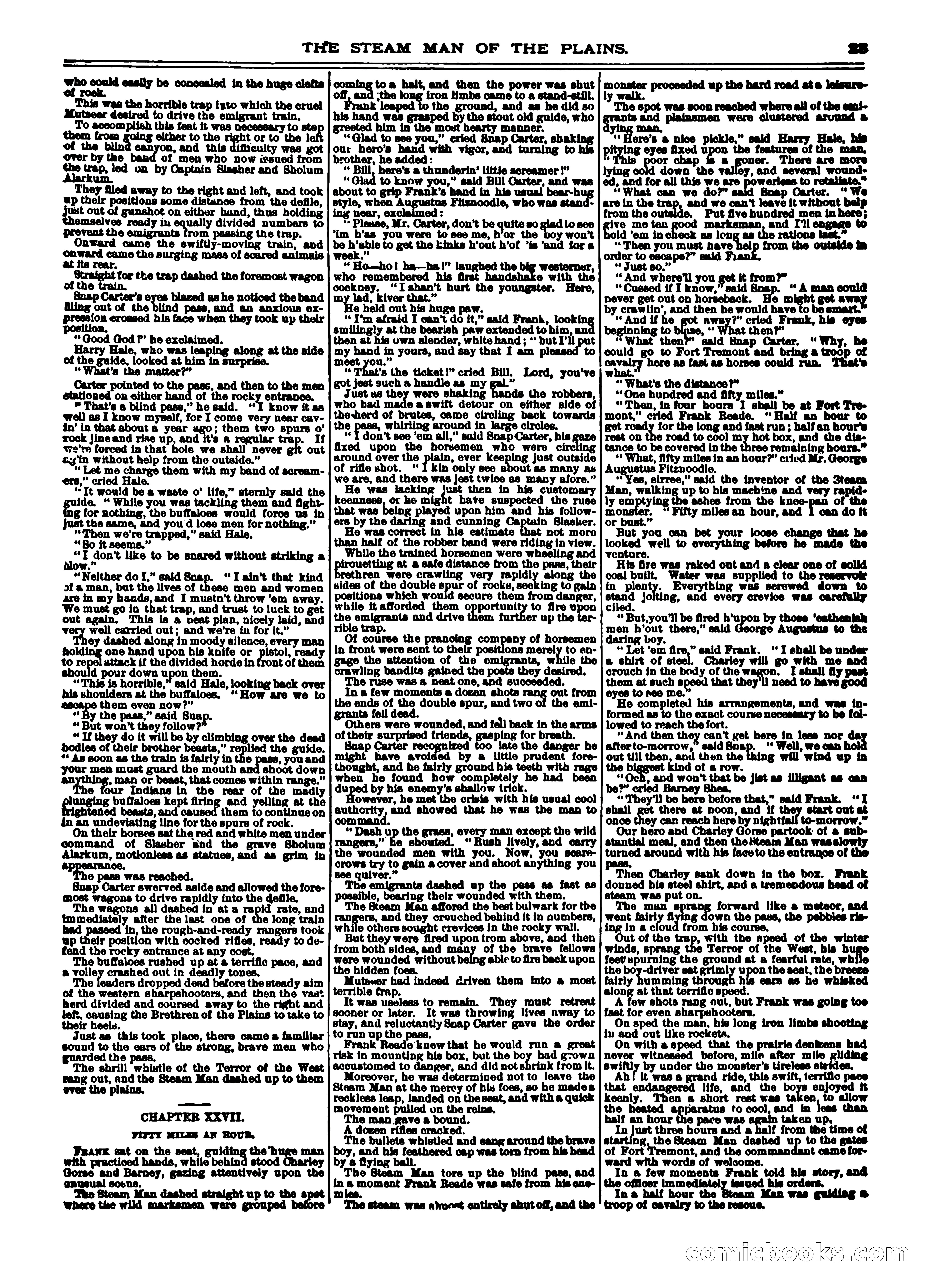 Frank Reade Library No. 12: Frank Reade and His Steam Man of the Plains — page 23 of 24