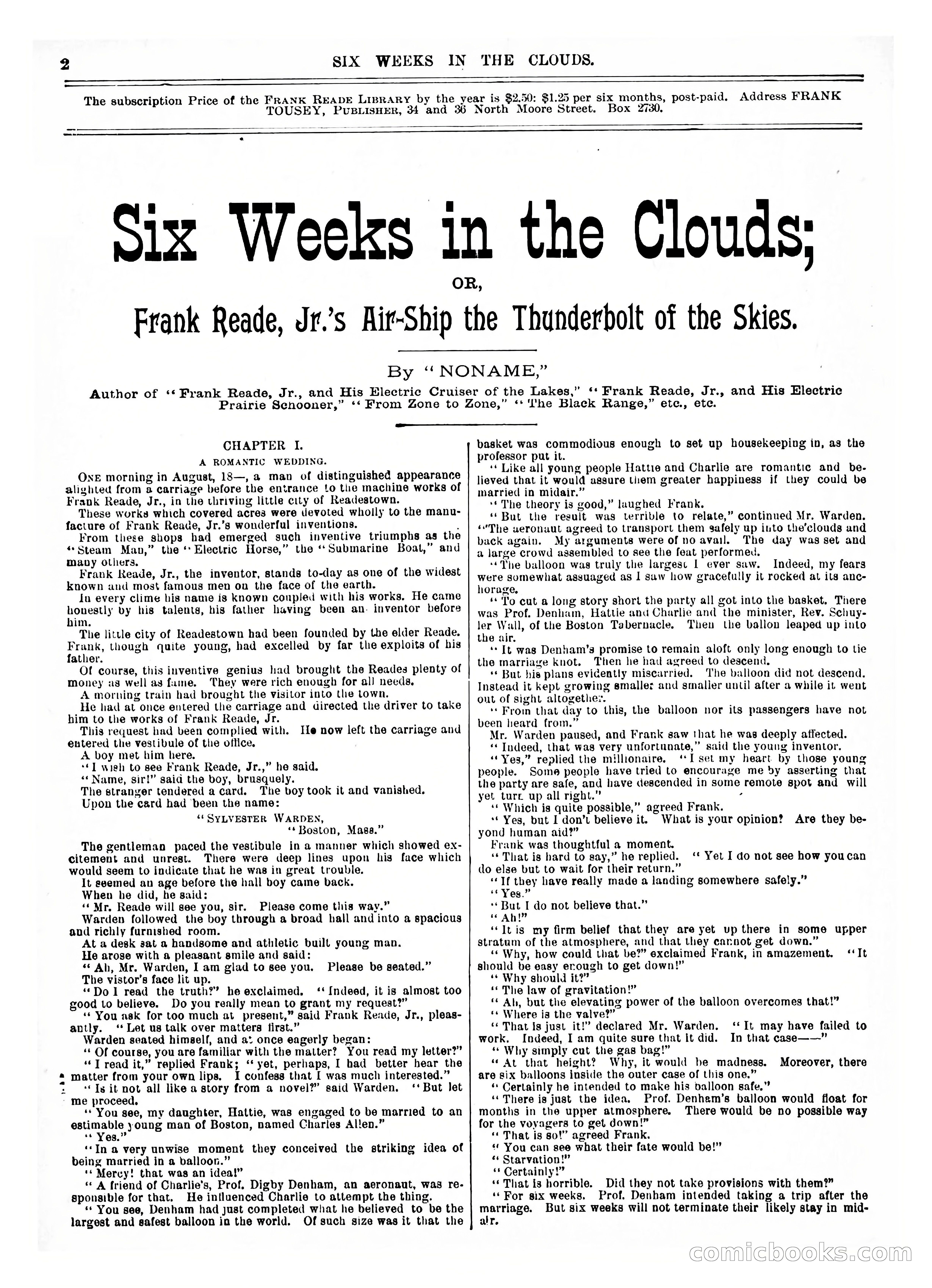 Frank Reade Library No. 73: Six Weeks in the Clouds — page 2 of 400