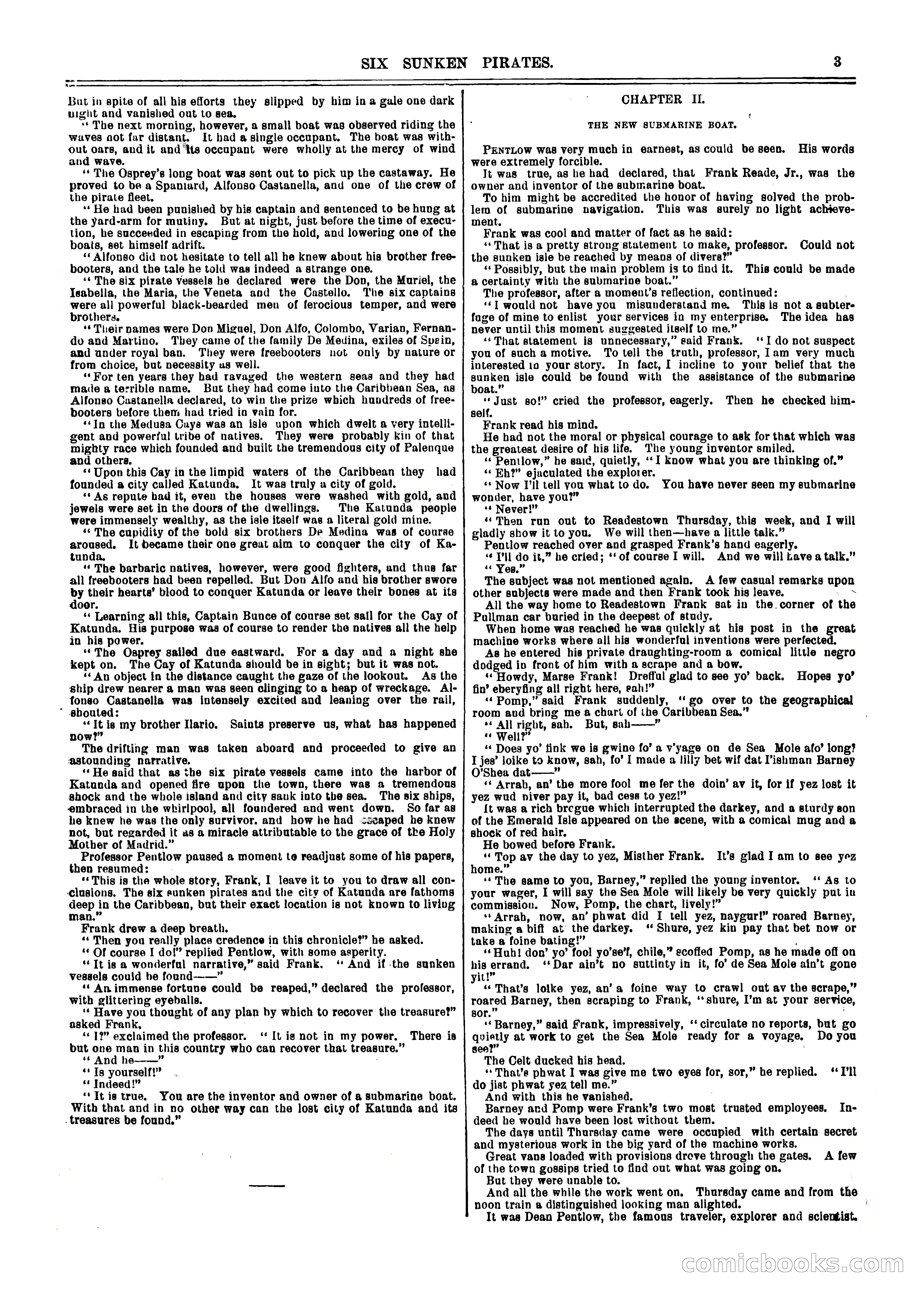 Frank Reade Library: Six Sunken Pirates — page 3 of 17