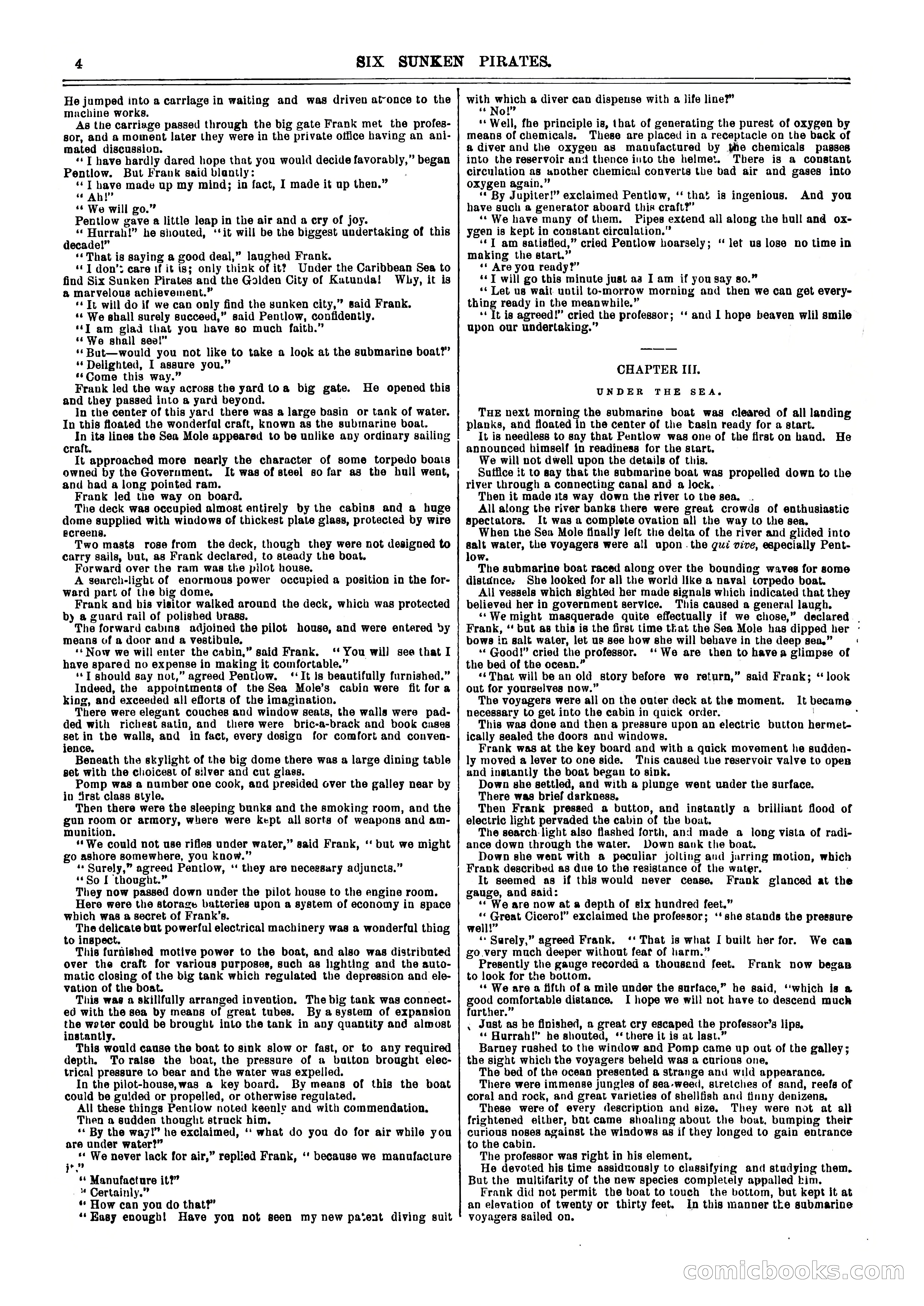 Frank Reade Library: Six Sunken Pirates — page 4 of 17