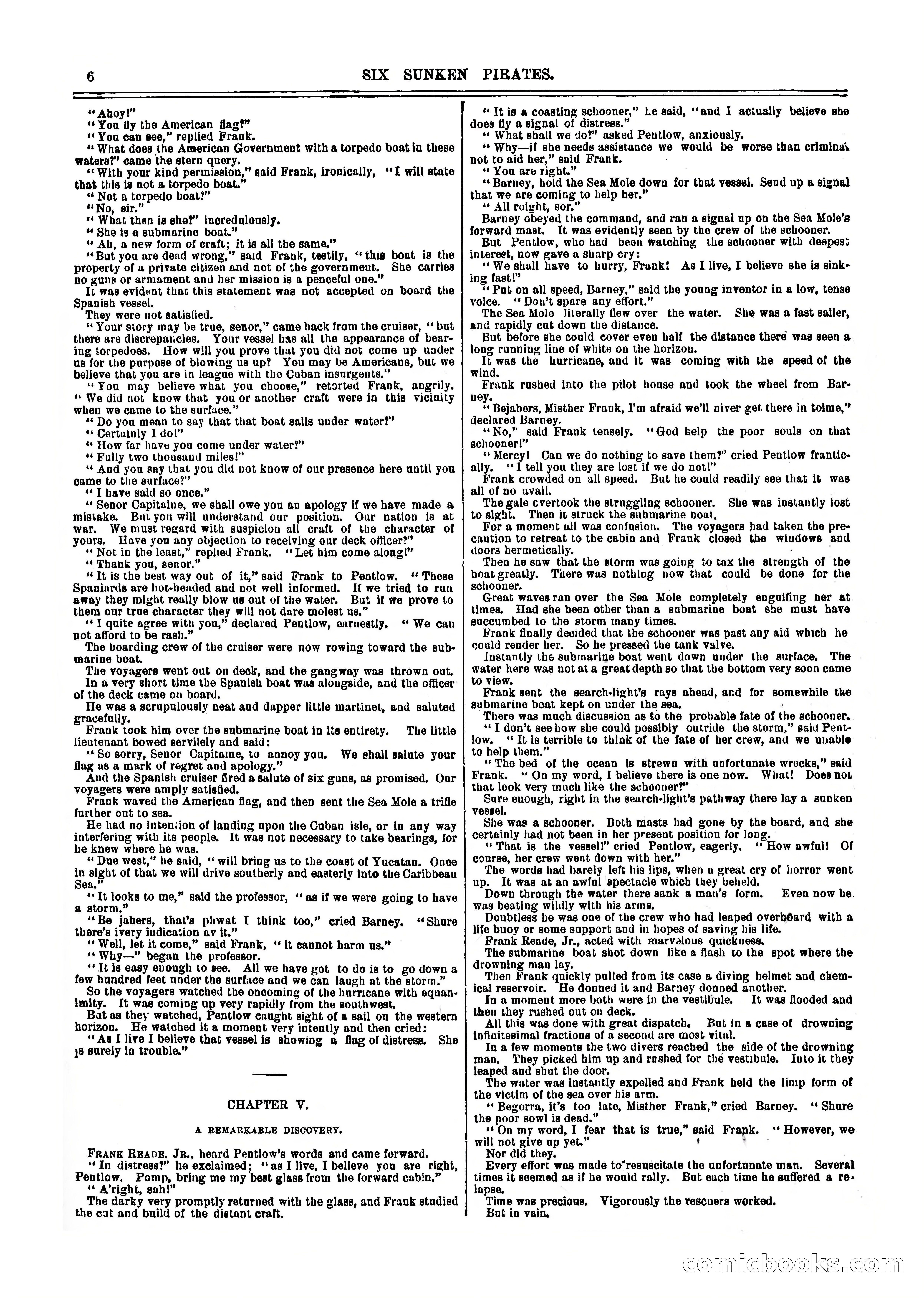 Frank Reade Library: Six Sunken Pirates — page 6 of 17