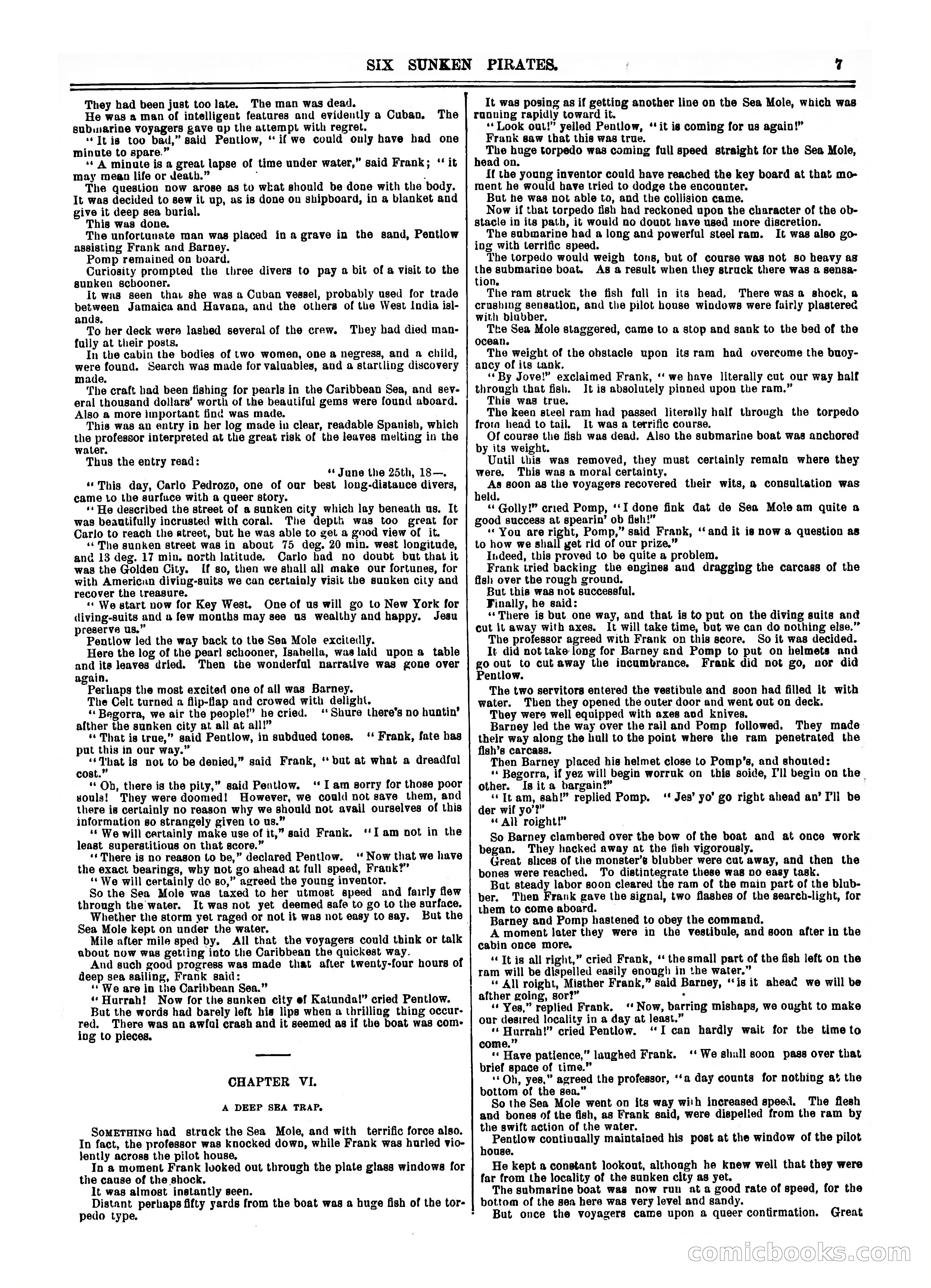 Frank Reade Library: Six Sunken Pirates — page 7 of 17