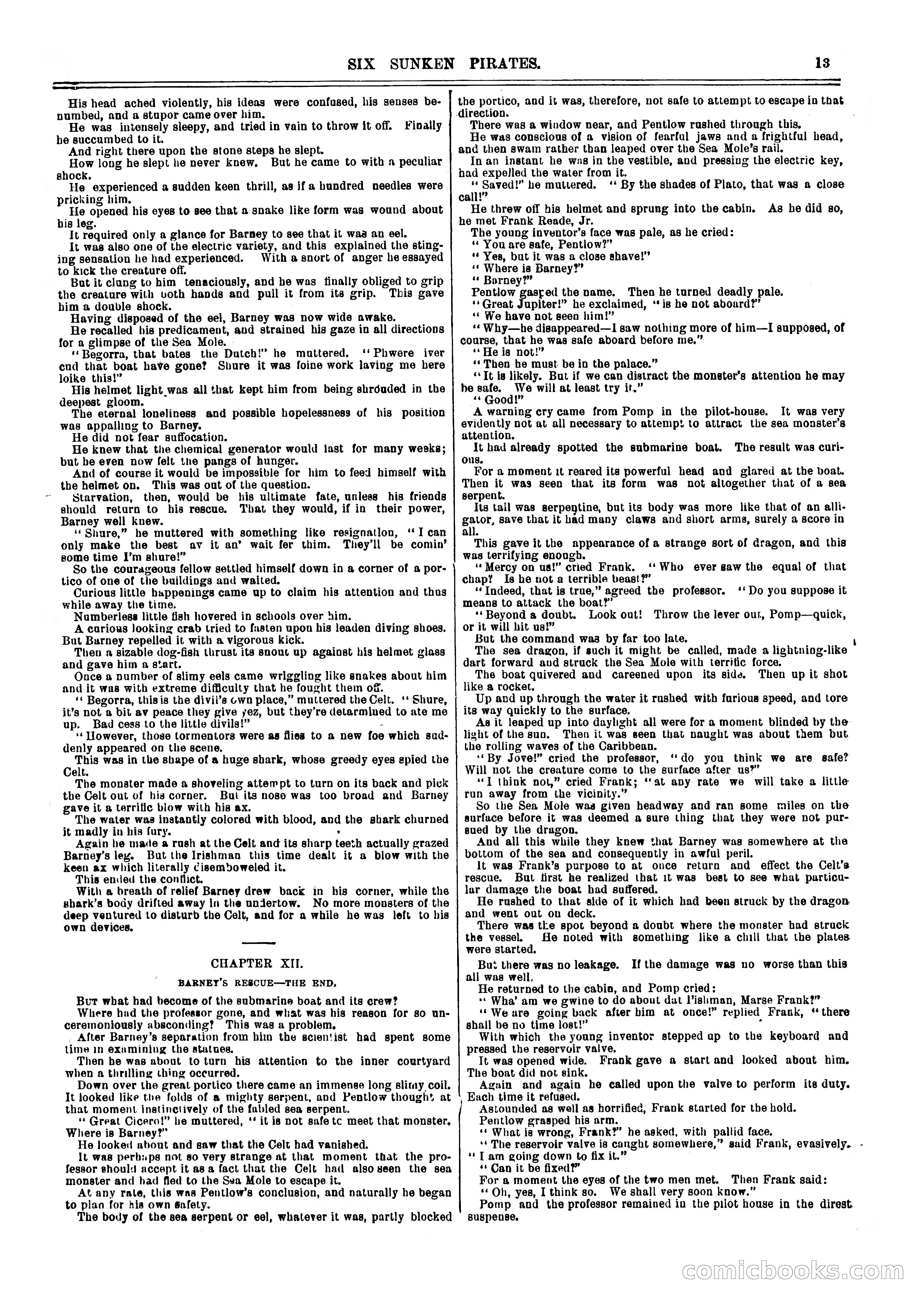 Frank Reade Library: Six Sunken Pirates — page 13 of 17