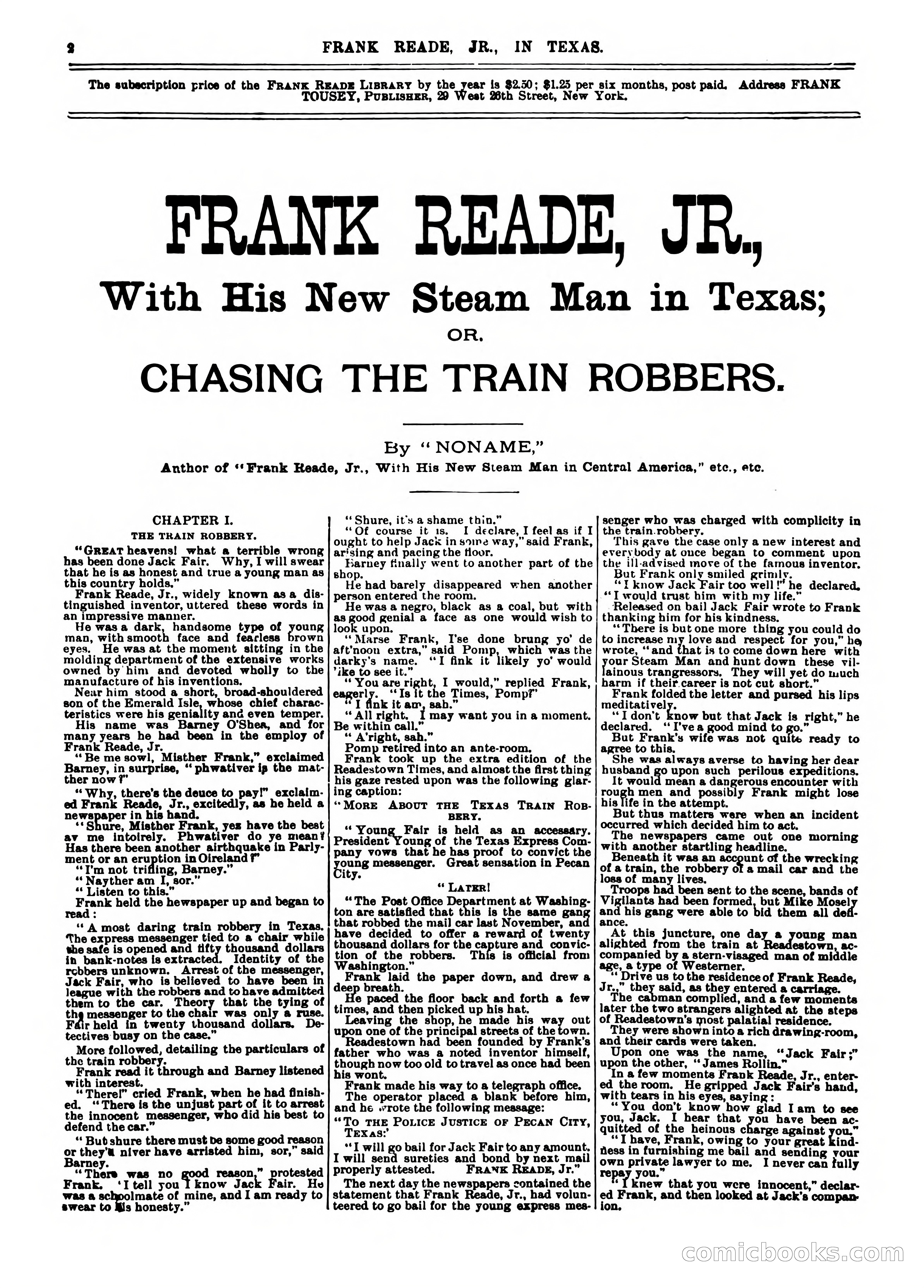 Frank Reade Library, Vol. VIII, No. 191 — page 2 of 16