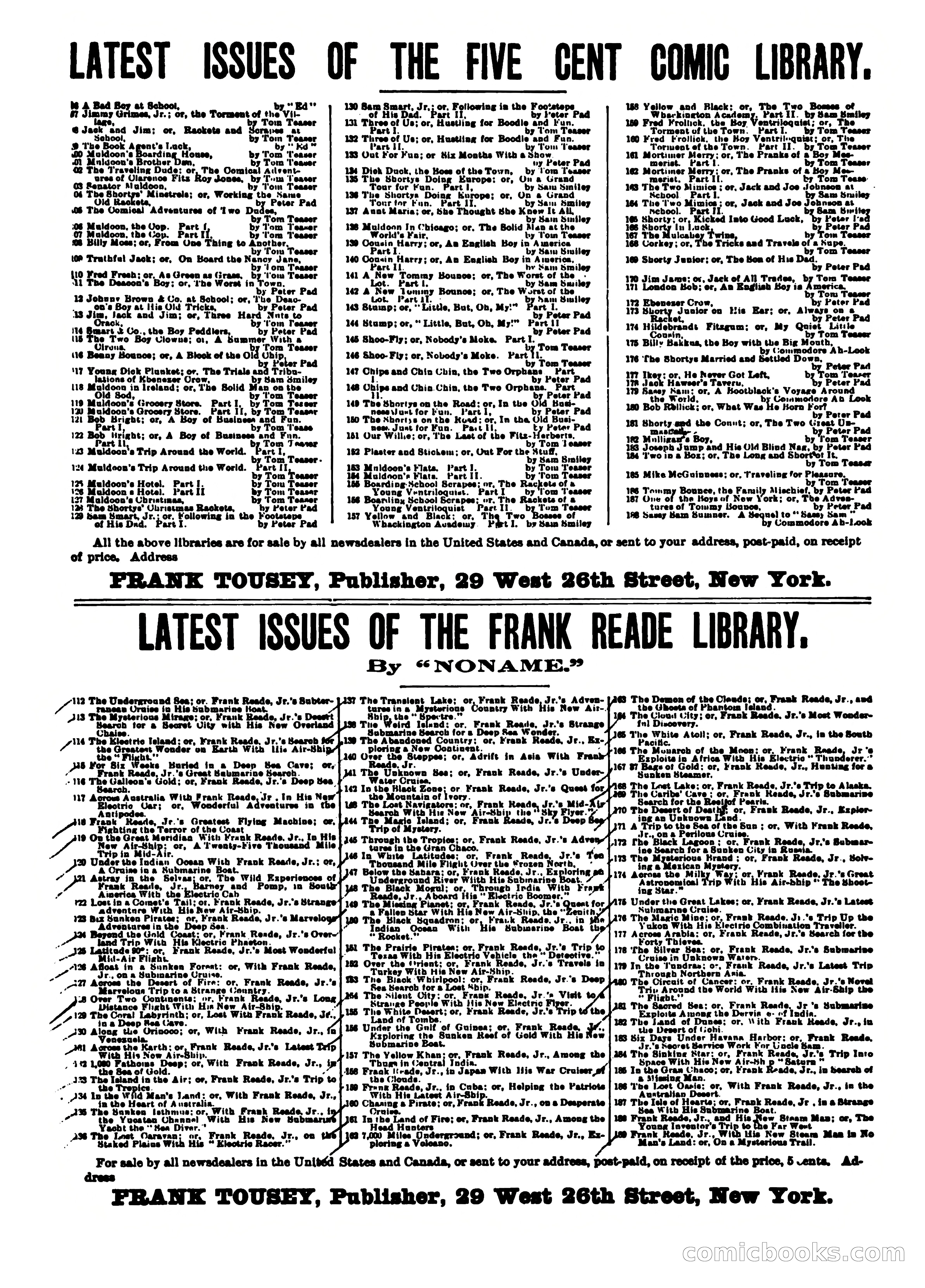 Frank Reade Library, Vol. VIII, No. 191 — page 16 of 16
