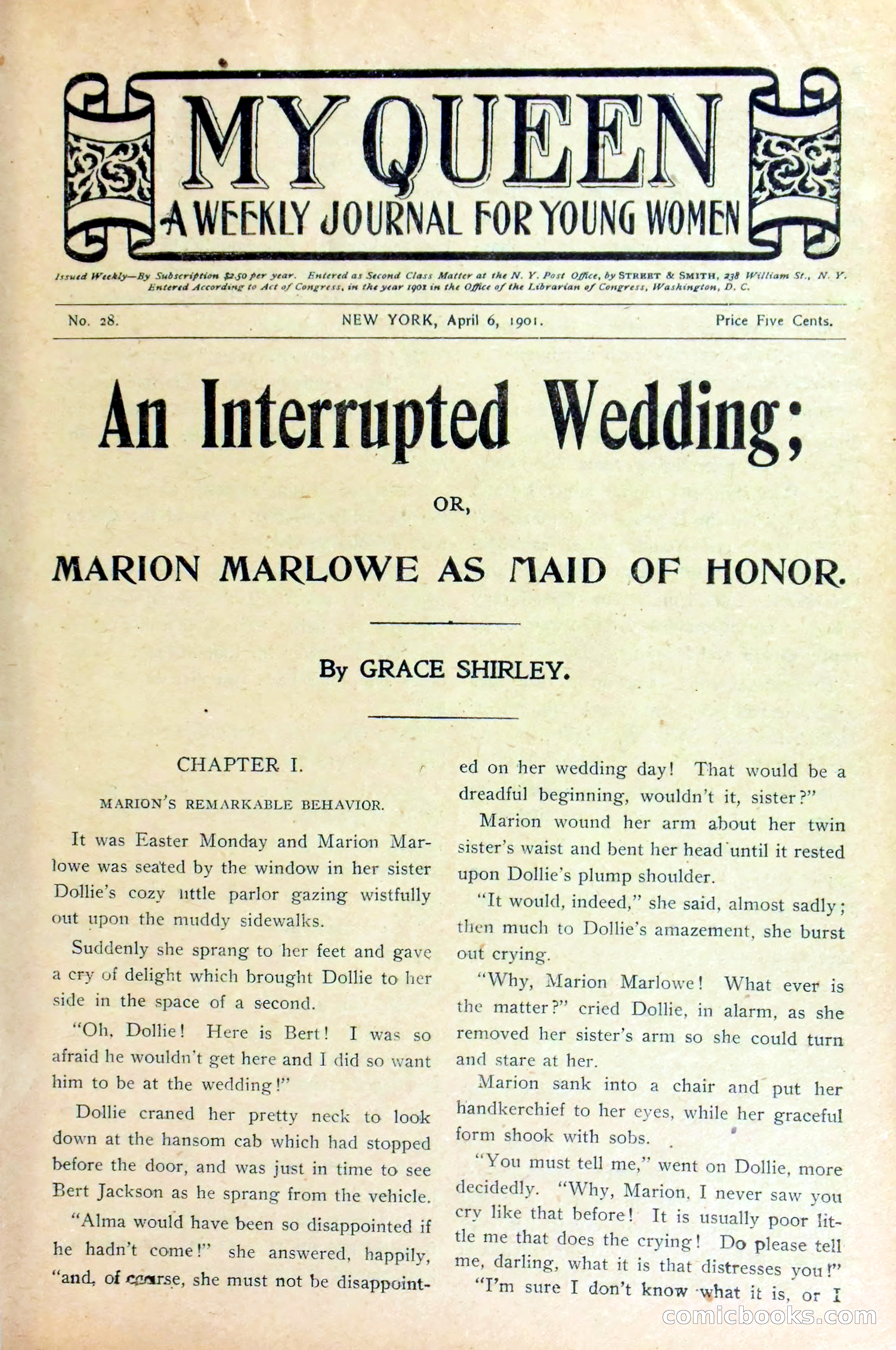 An Interrupted Wedding, or Marion Marlowe as Maid of Honor by Shirley, Grace
