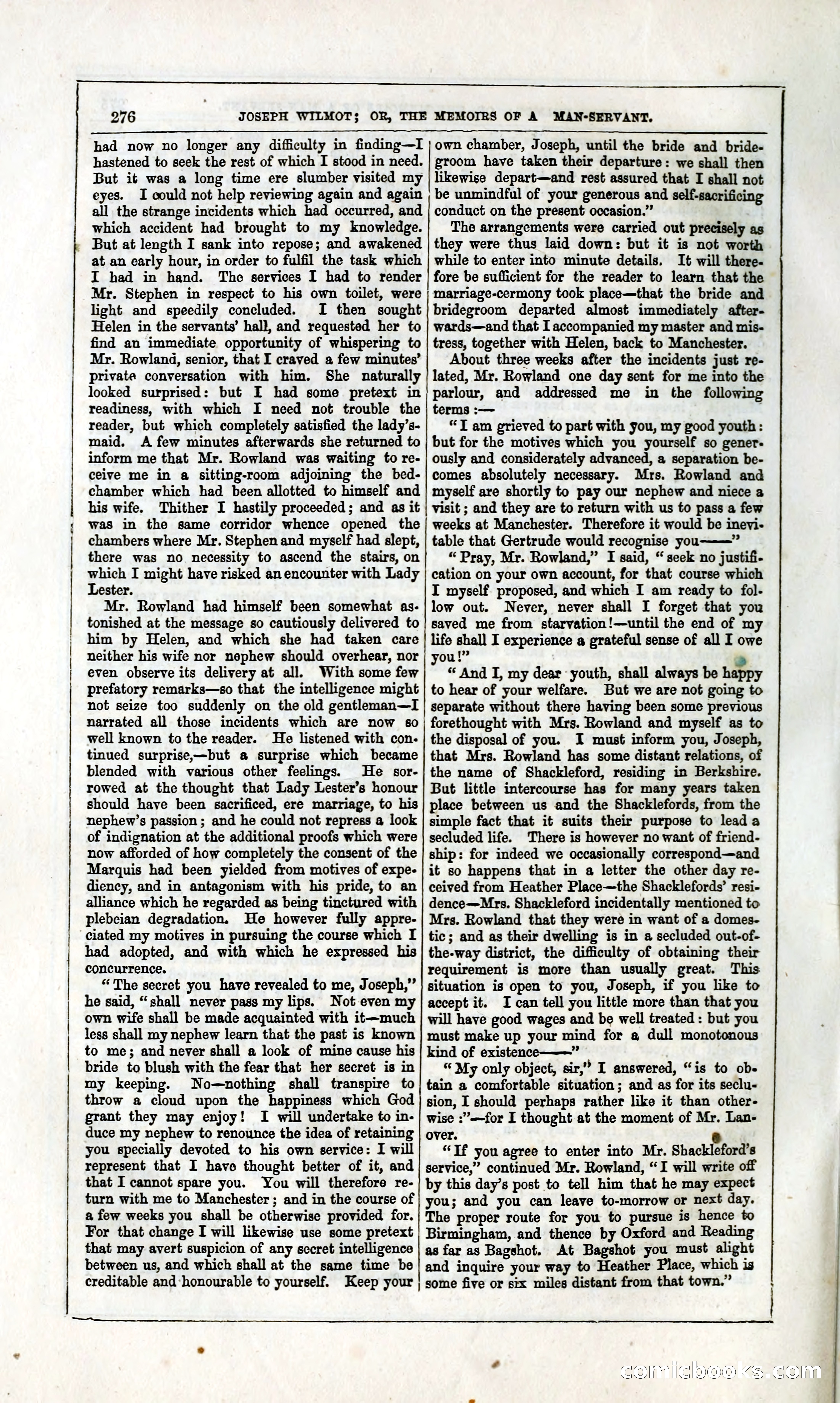Joseph Wilmot, or, The Memoirs of a Man-Servant — page 289 of 394