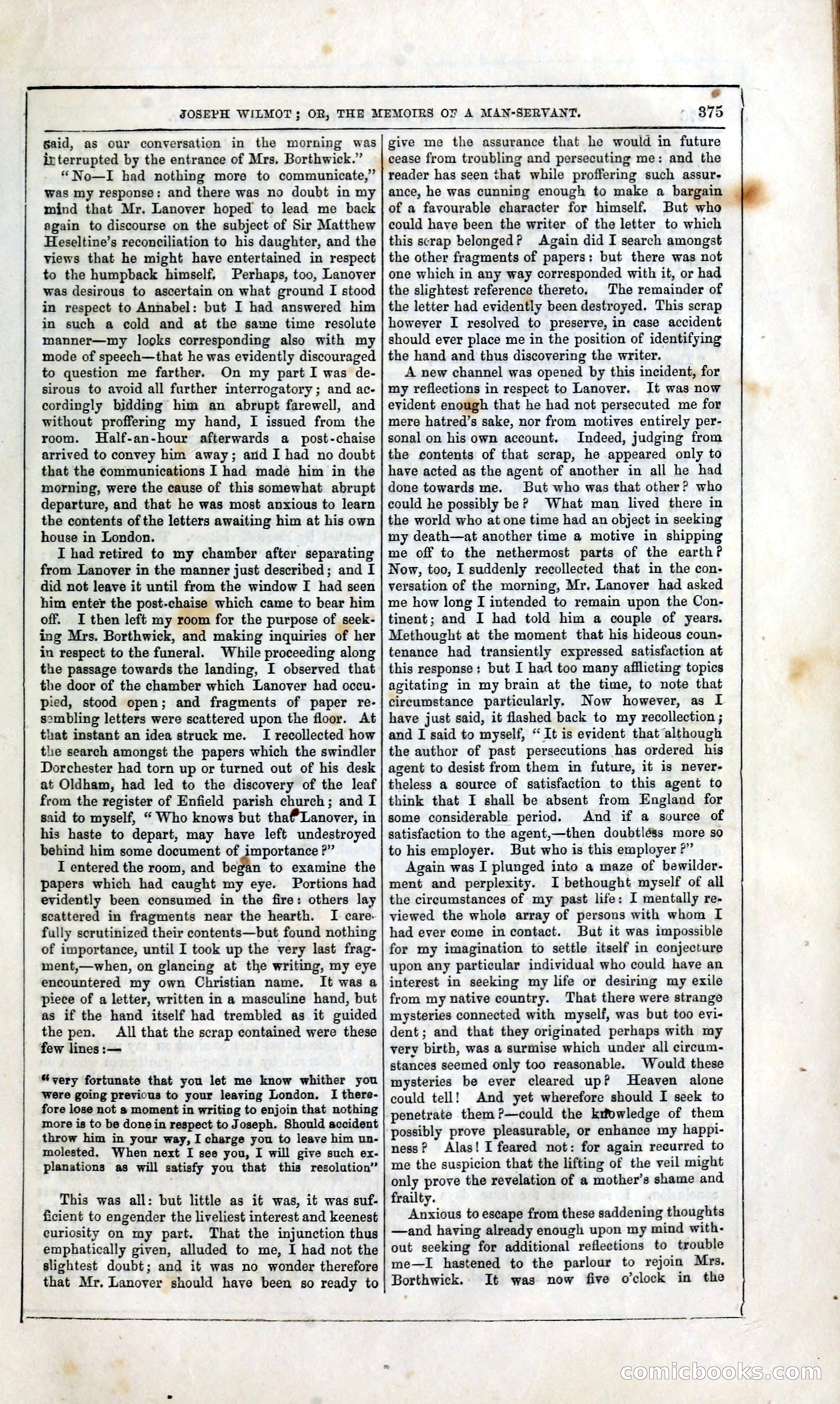 Joseph Wilmot, or, The Memoirs of a Man-Servant — page 388 of 394