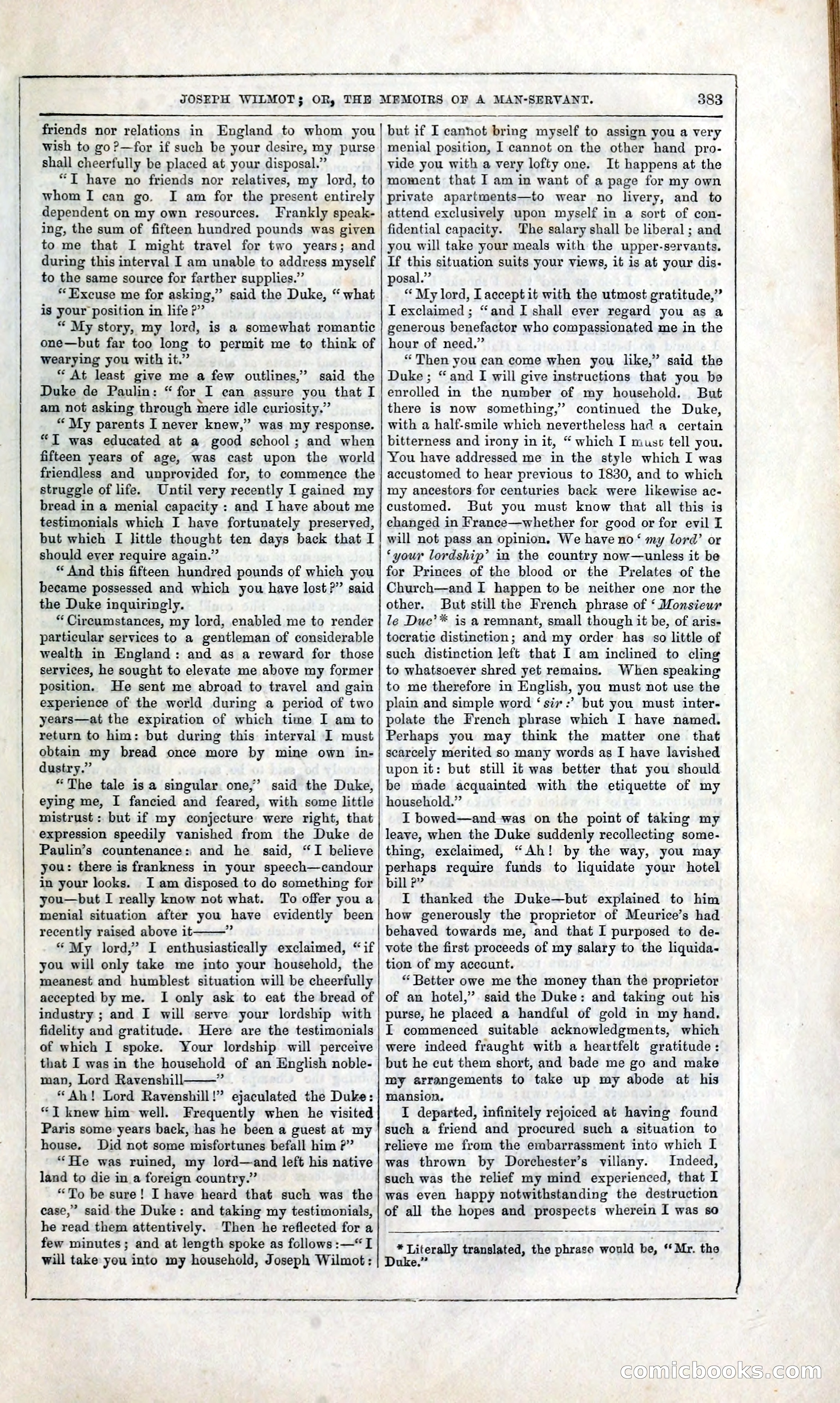 Joseph Wilmot, or, The Memoirs of a Man-Servant — page 396 of 394