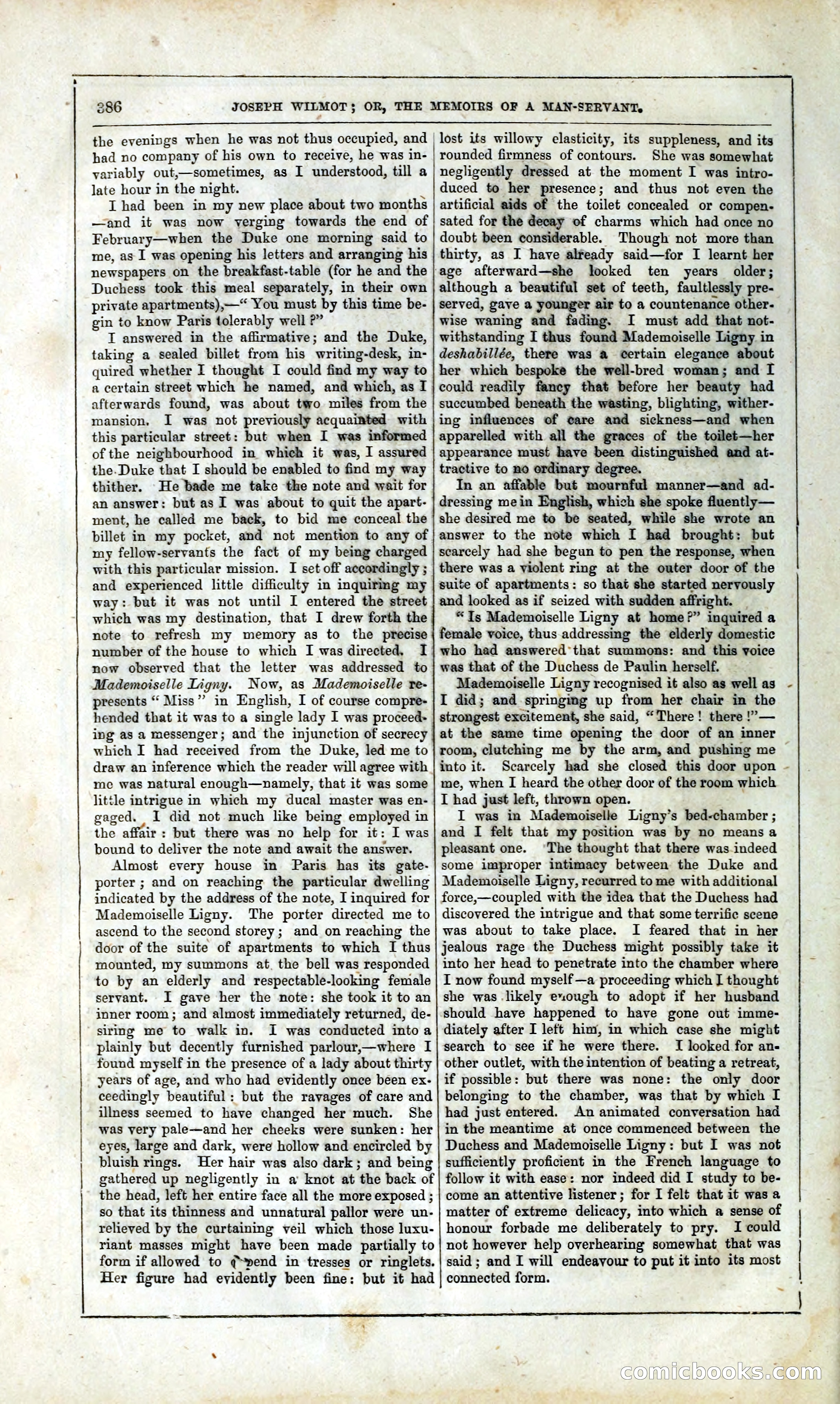 Joseph Wilmot, or, The Memoirs of a Man-Servant — page 399 of 394