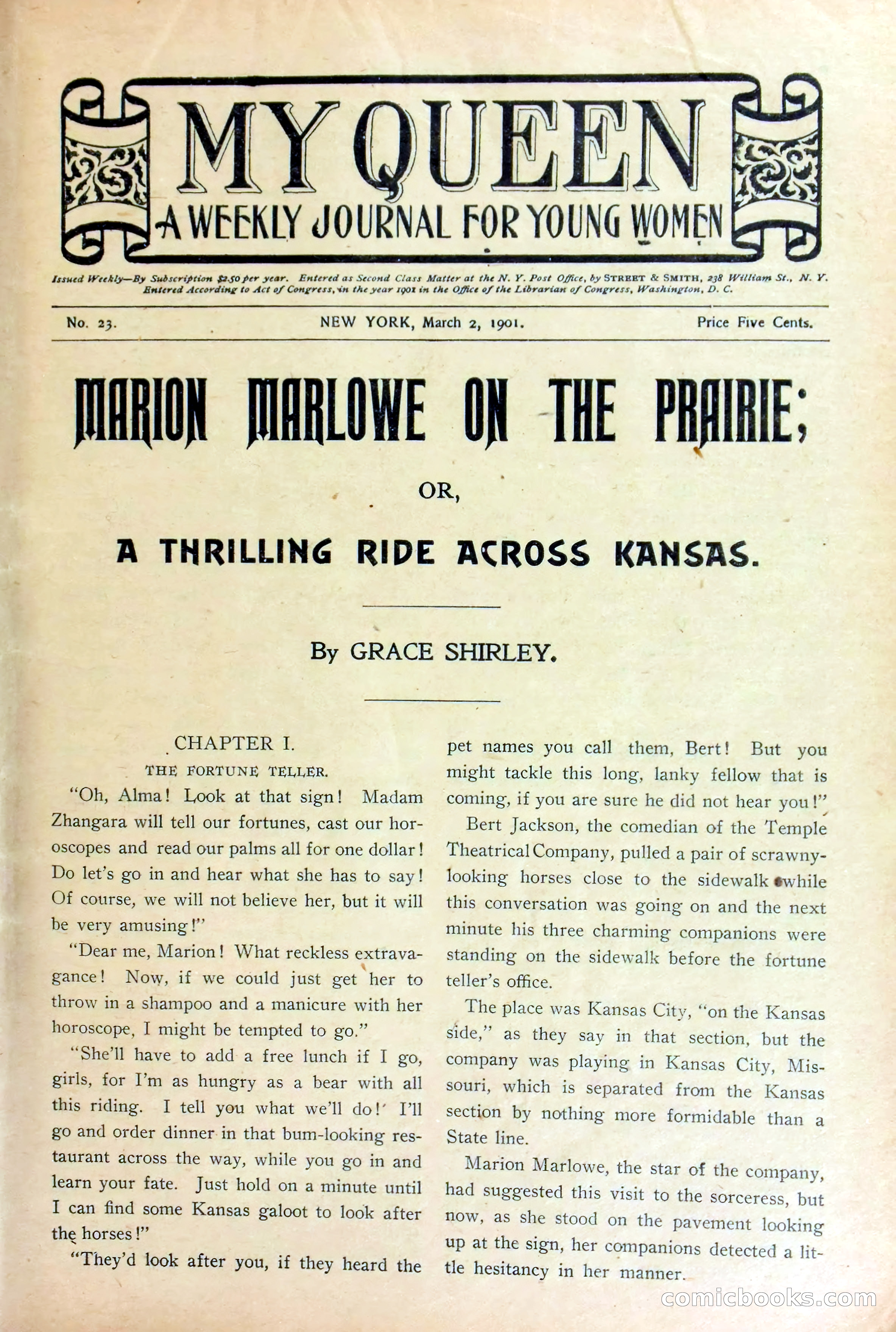 Marion Marlowe on the Prairie, or, A Thrilling Ride Across Kansas — page 3 of 38