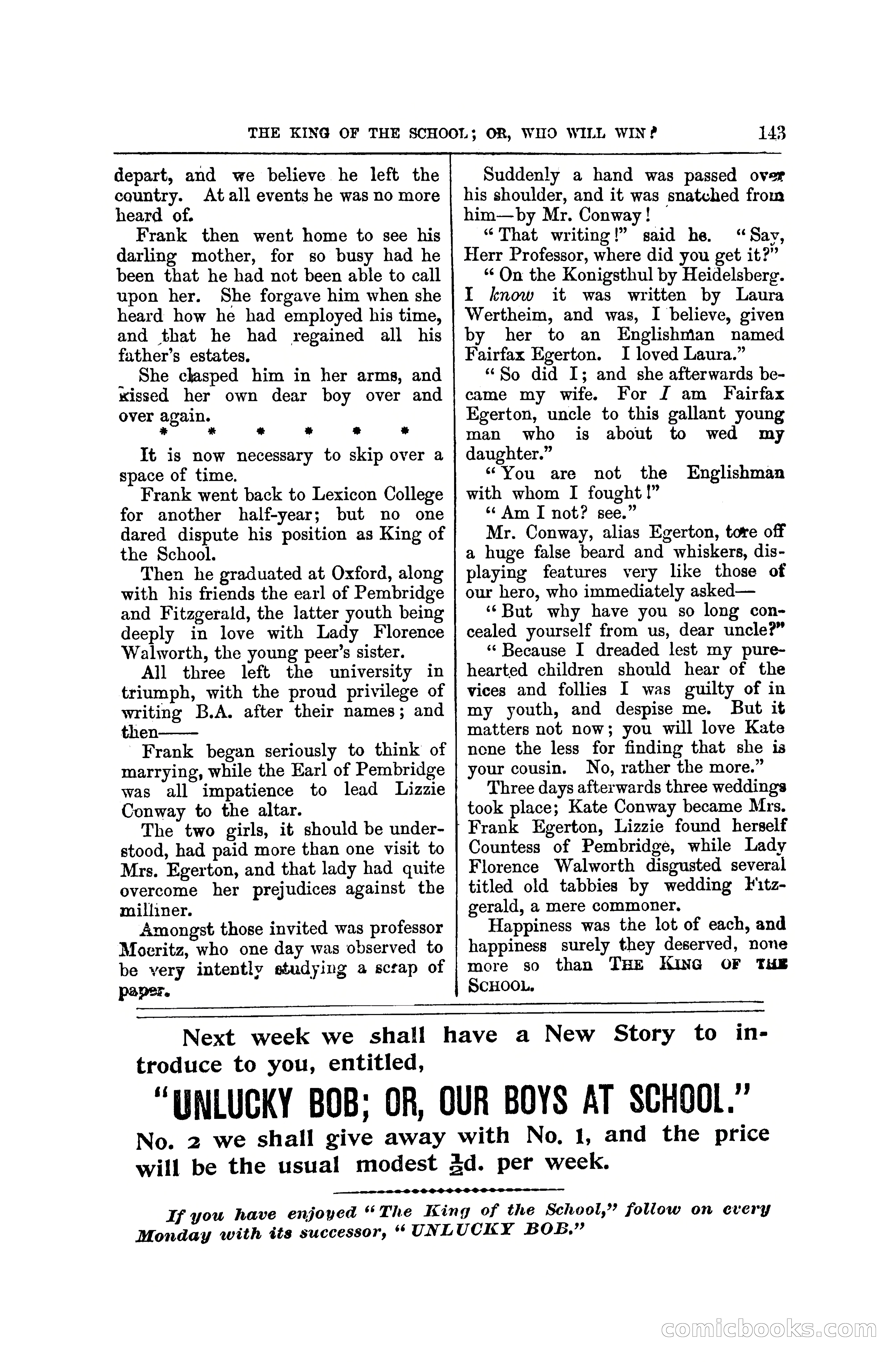 The King of the School, or, Who will Win? — page 149 of 150