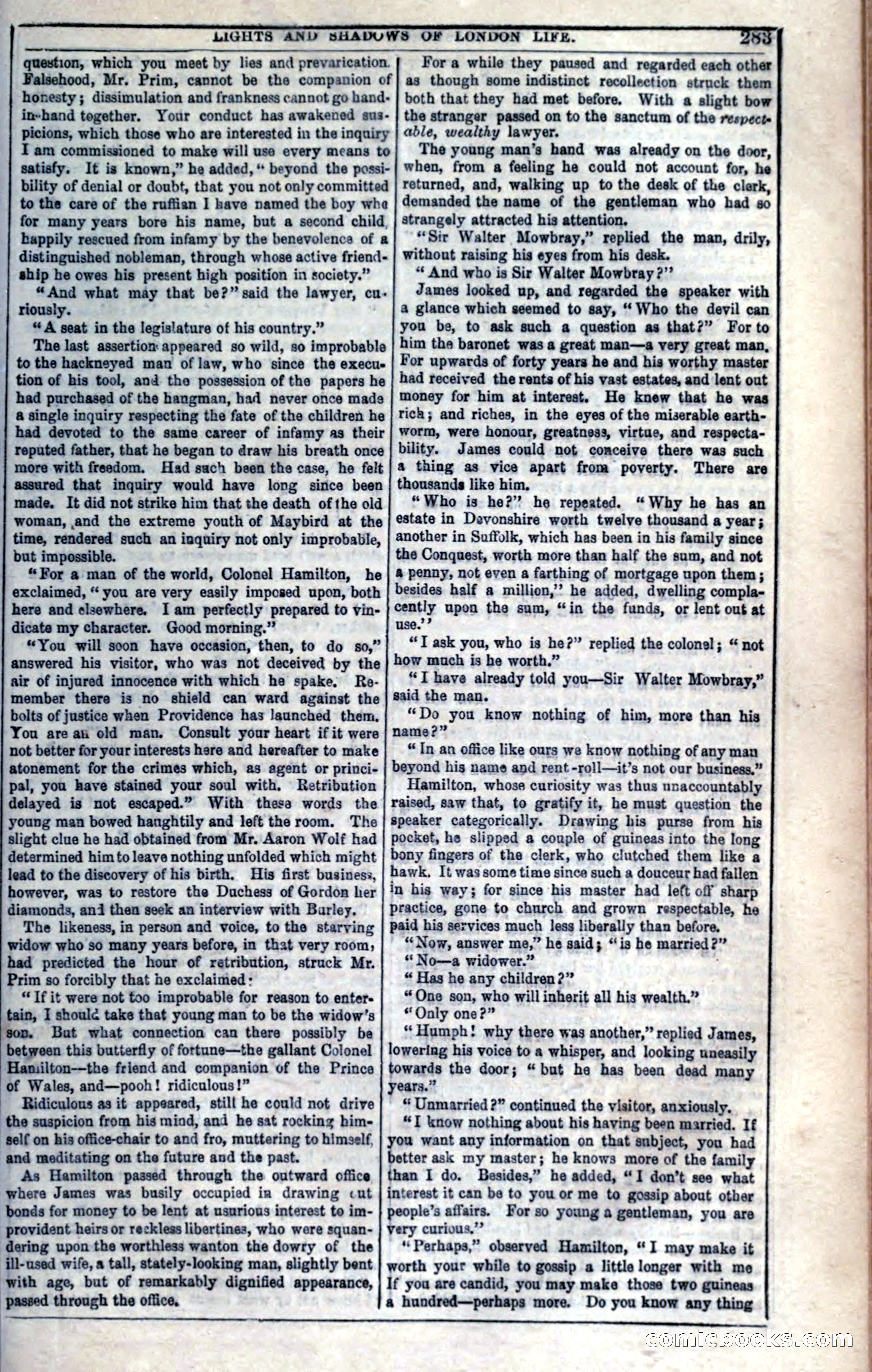 The Mysteries of London; or, Lights and Shadows of London Life — page 285 of 394