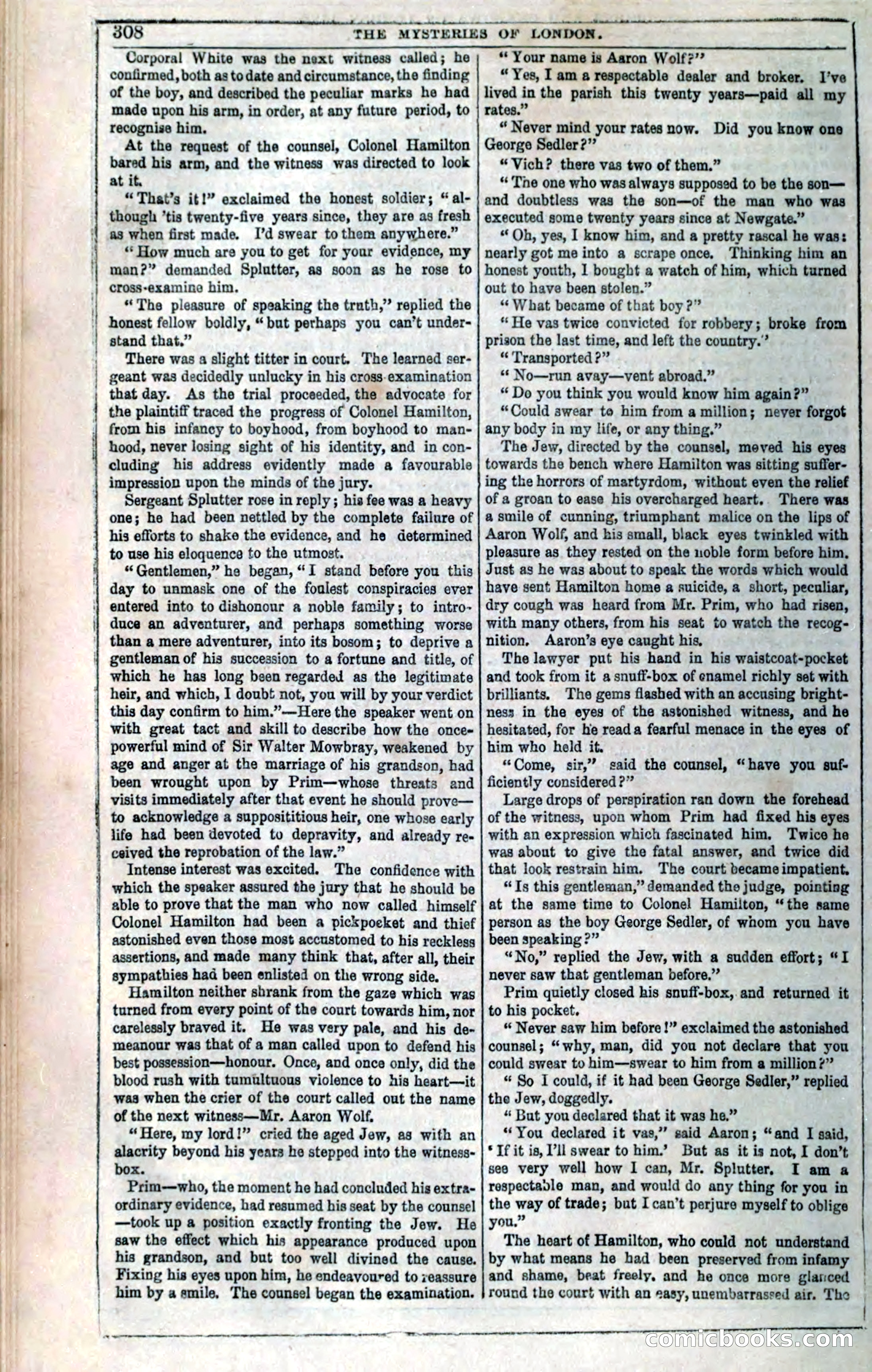 The Mysteries of London; or, Lights and Shadows of London Life — page 310 of 394