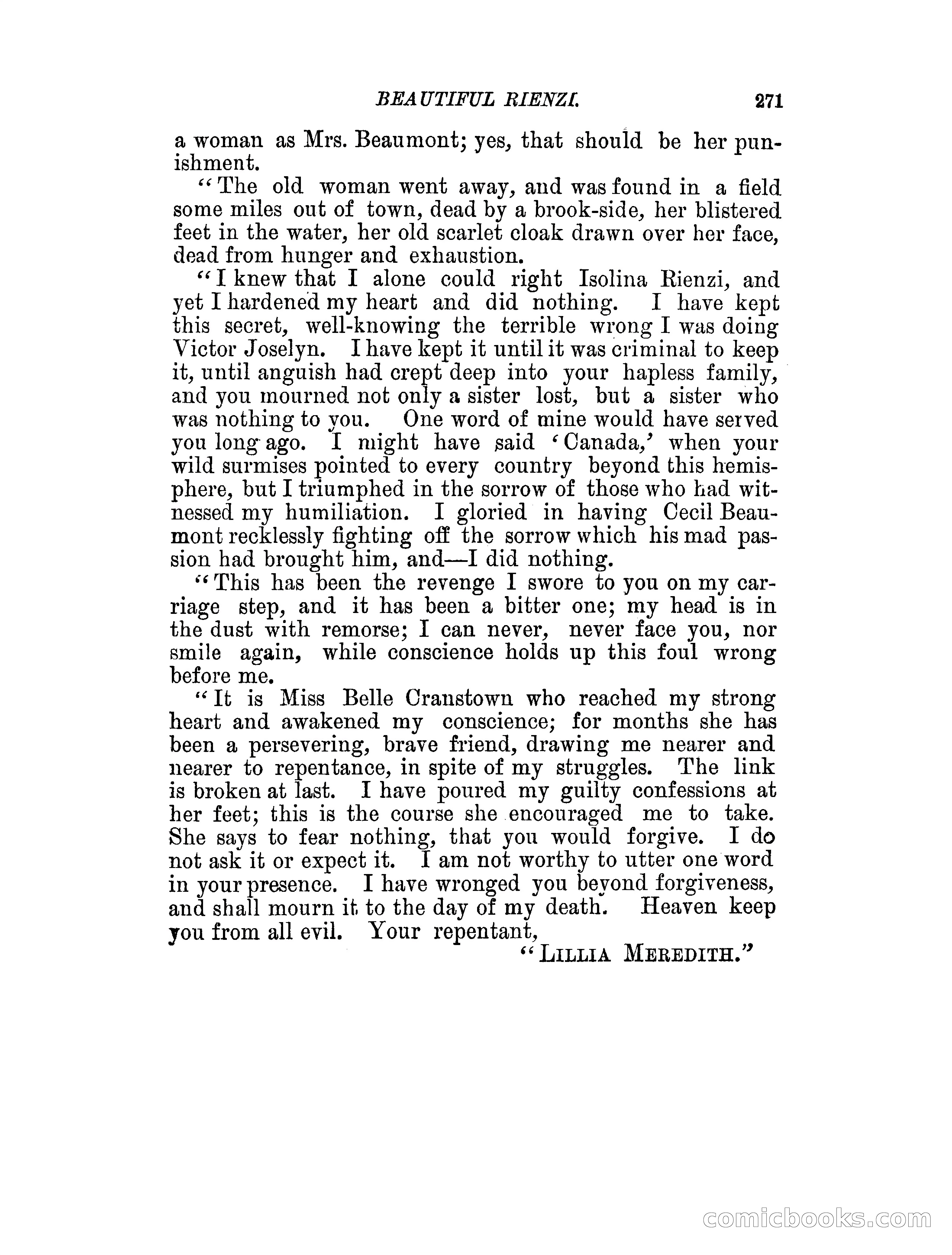 Beautiful Rienzi; or, The secret vendetta — page 276 of 287