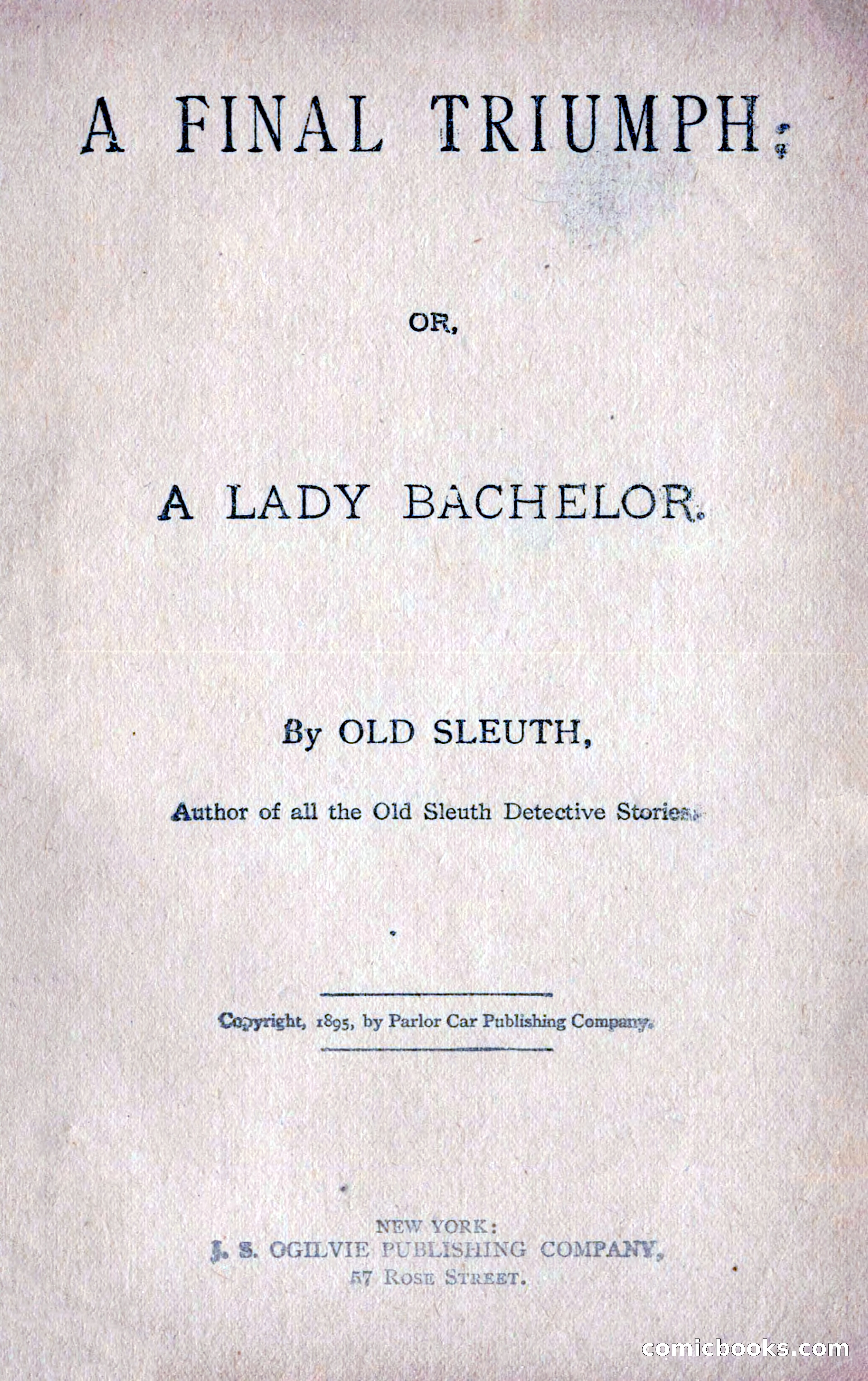 A Final Triumph; or, A Lady Bachelor — page 3 of 164