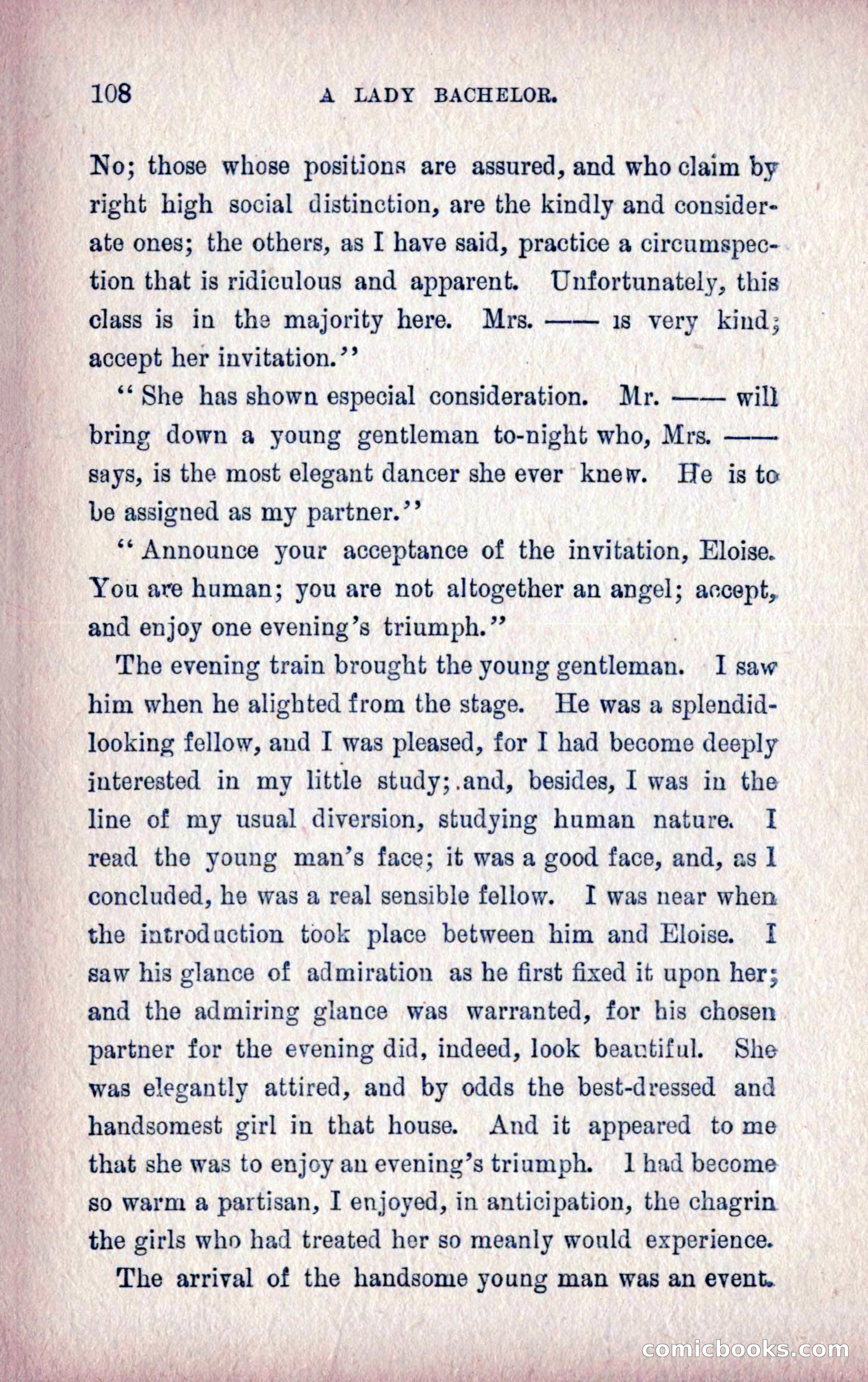 A Final Triumph; or, A Lady Bachelor — page 110 of 164