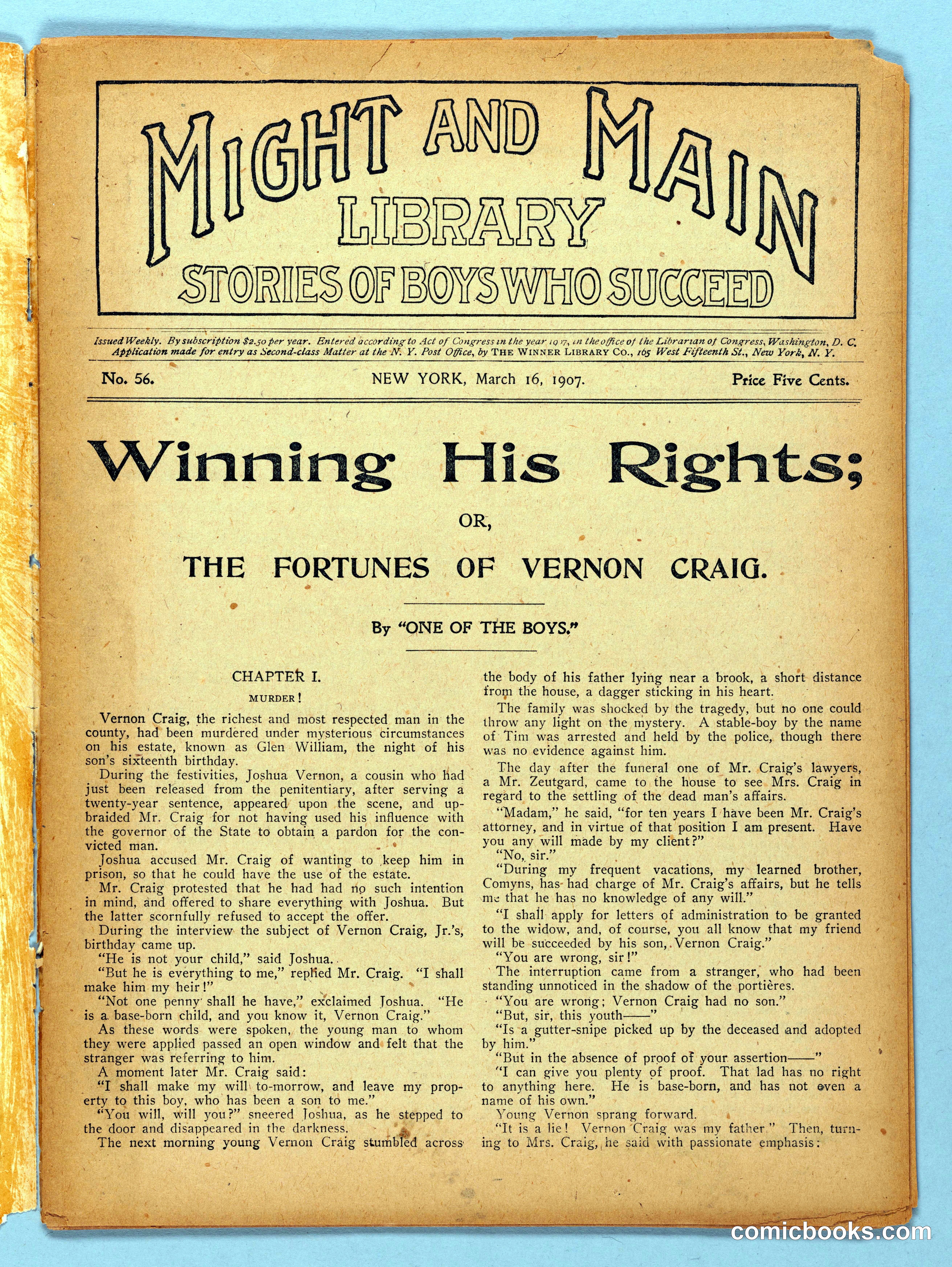 Might and Main Library. Number 56, 1907-03-16 — page 3 of 36