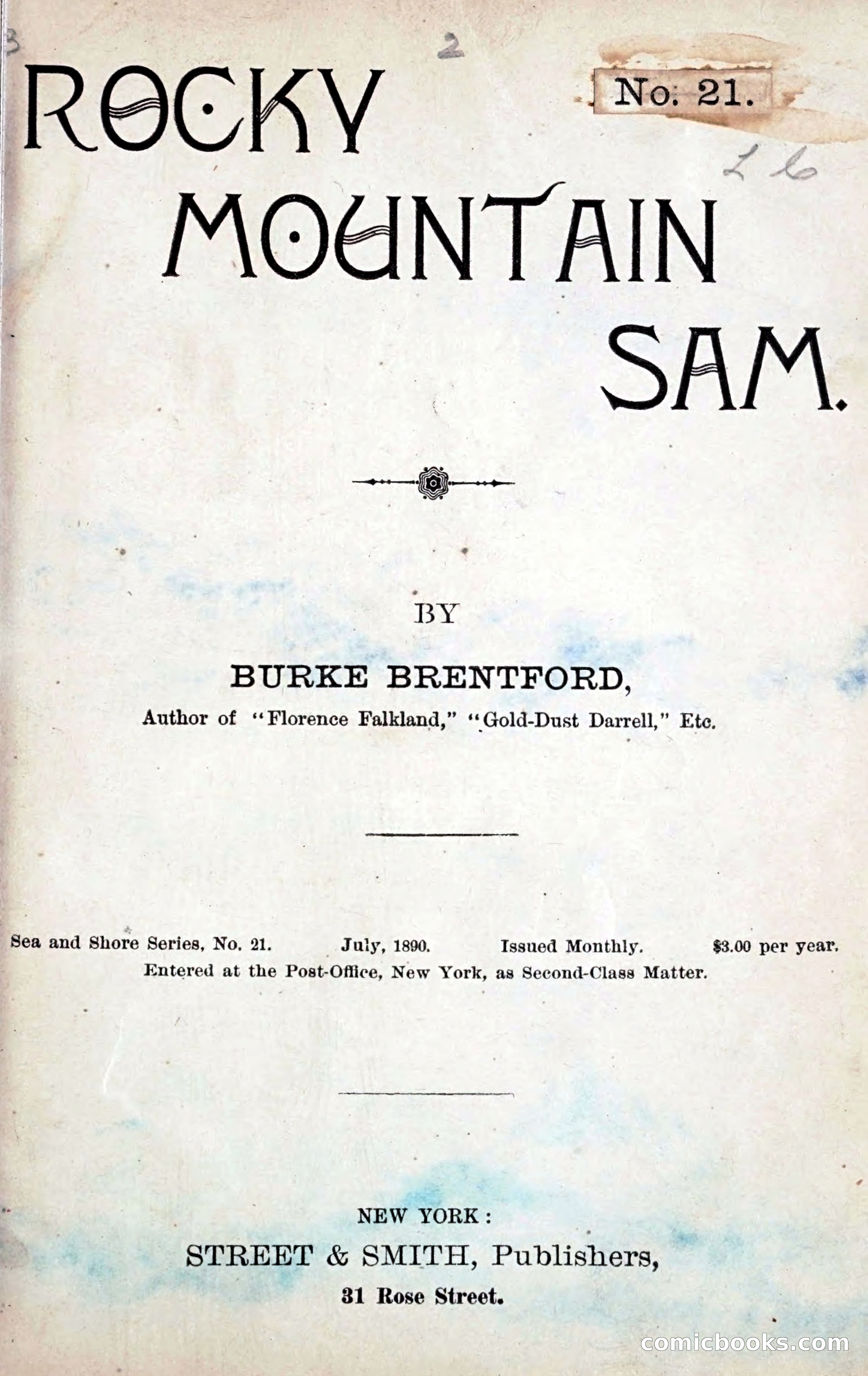 Rocky Mountain Sam by [Urner, Nathan D.] [from old catalog]