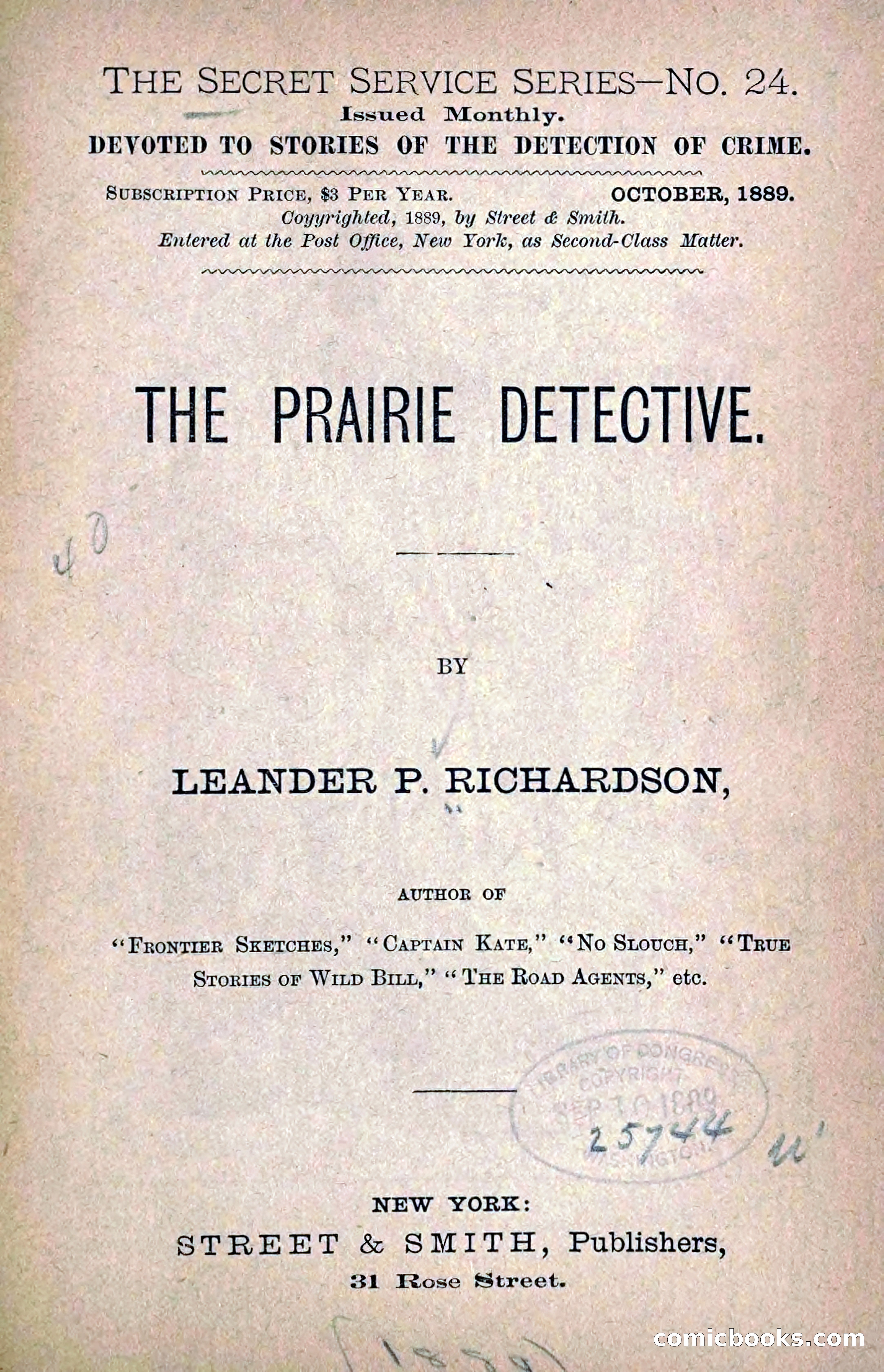 The Prairie Detective: Secret Service Series No. 24 — page 5 of 218