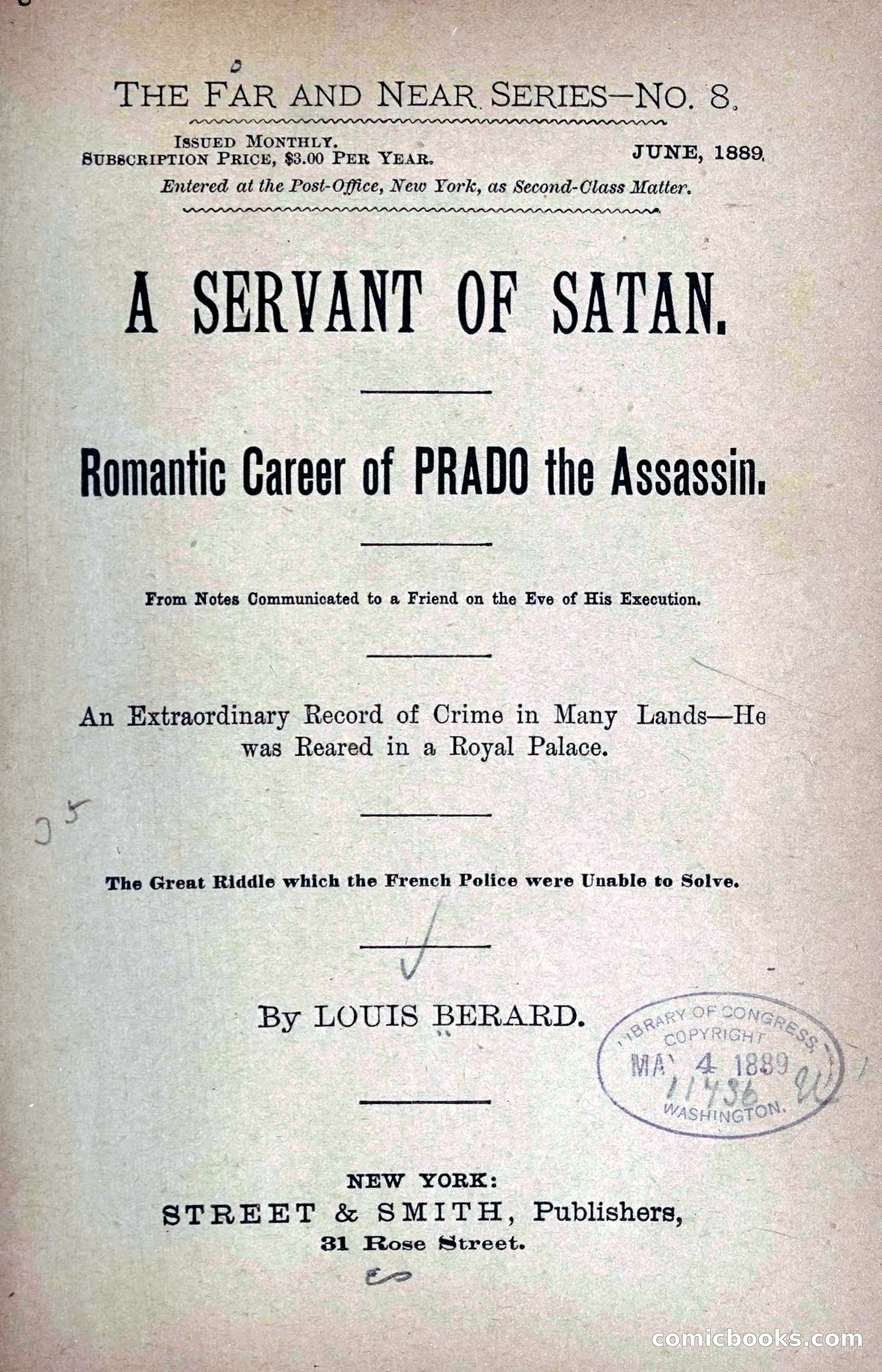 A Servant of Satan: Romantic Career of Prado the Assassin — page 11 of 218