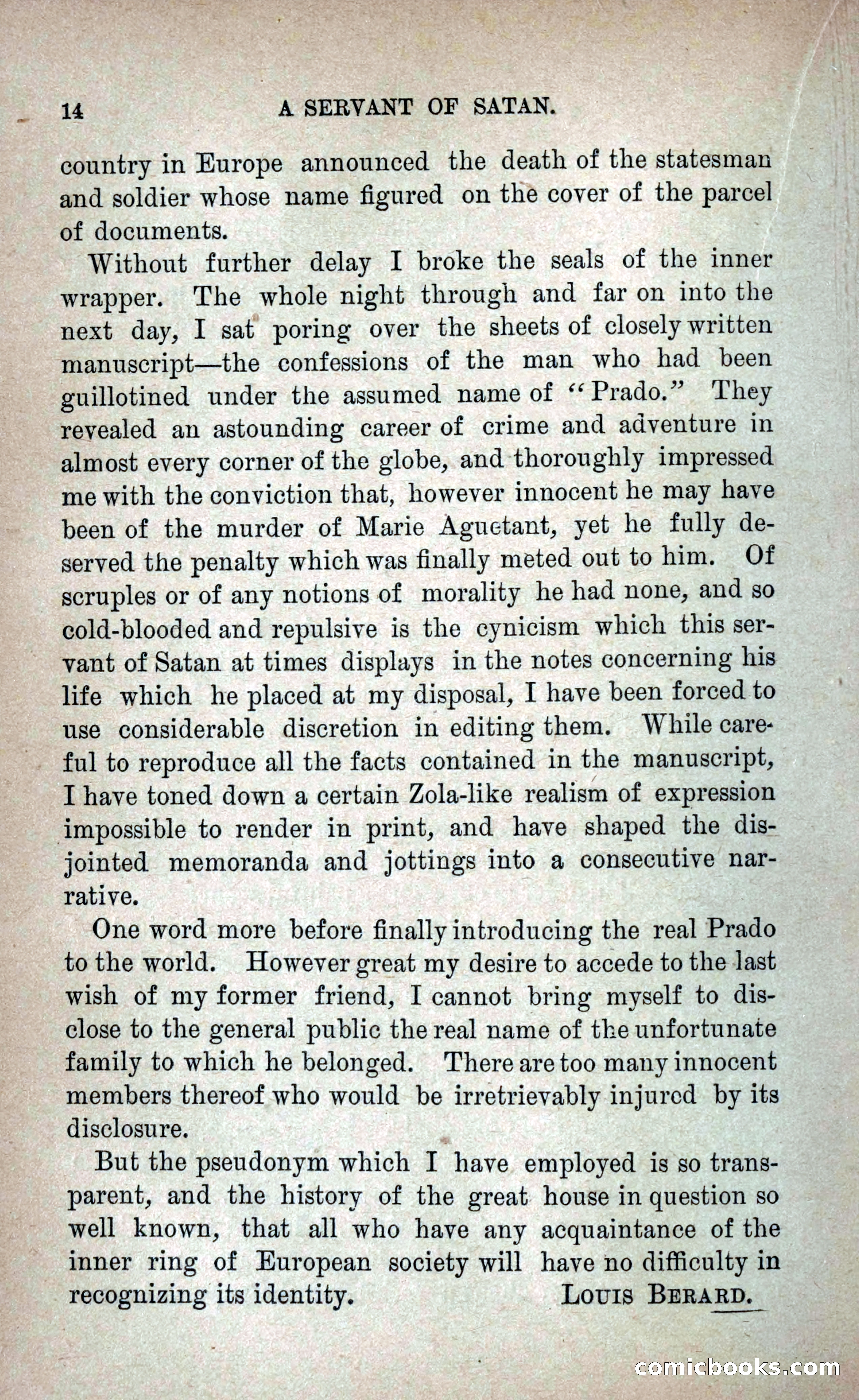 A Servant of Satan: Romantic Career of Prado the Assassin — page 22 of 218
