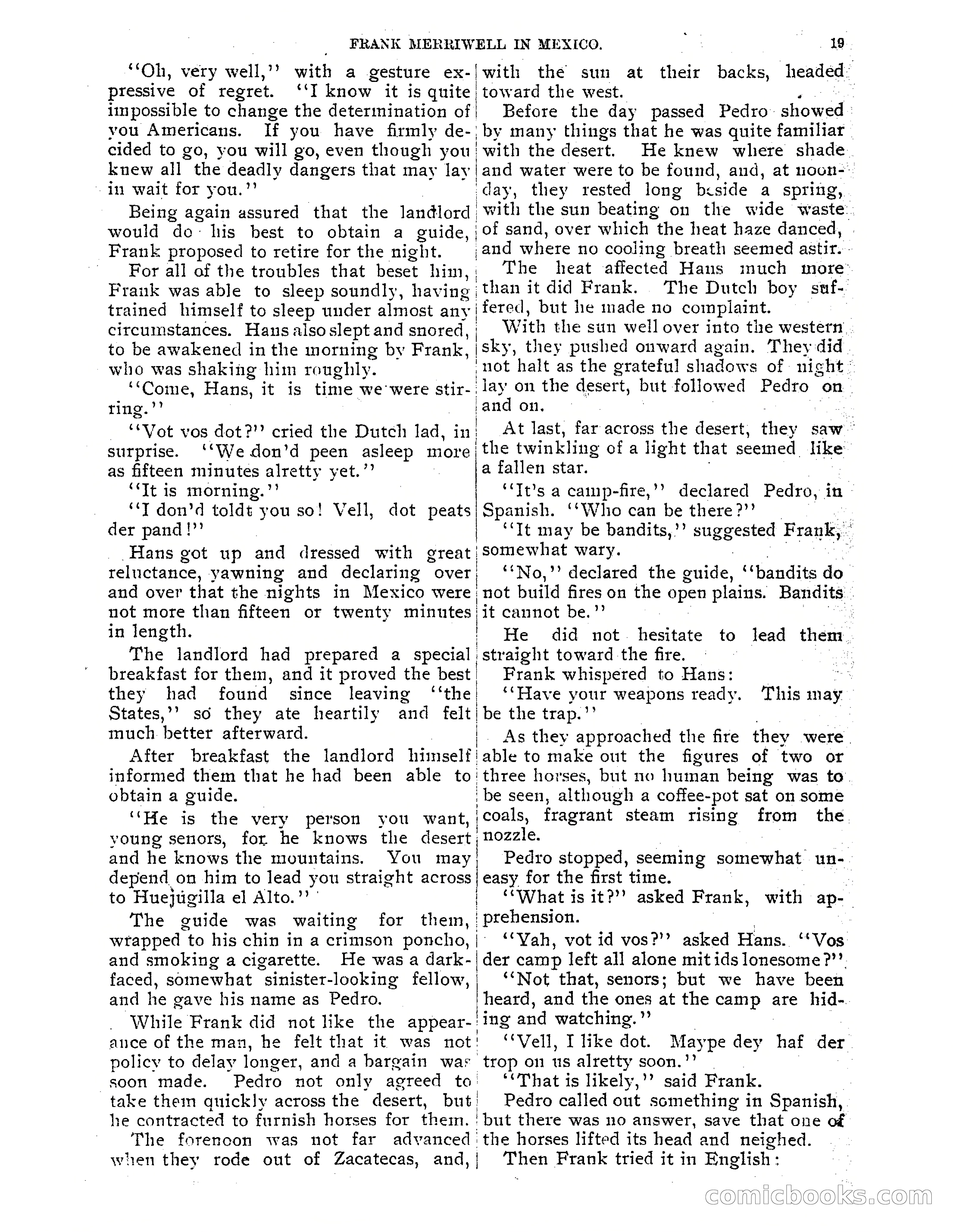 Frank Merriwell in Mexico: The Search for the Silver Palace — page 21 of 35