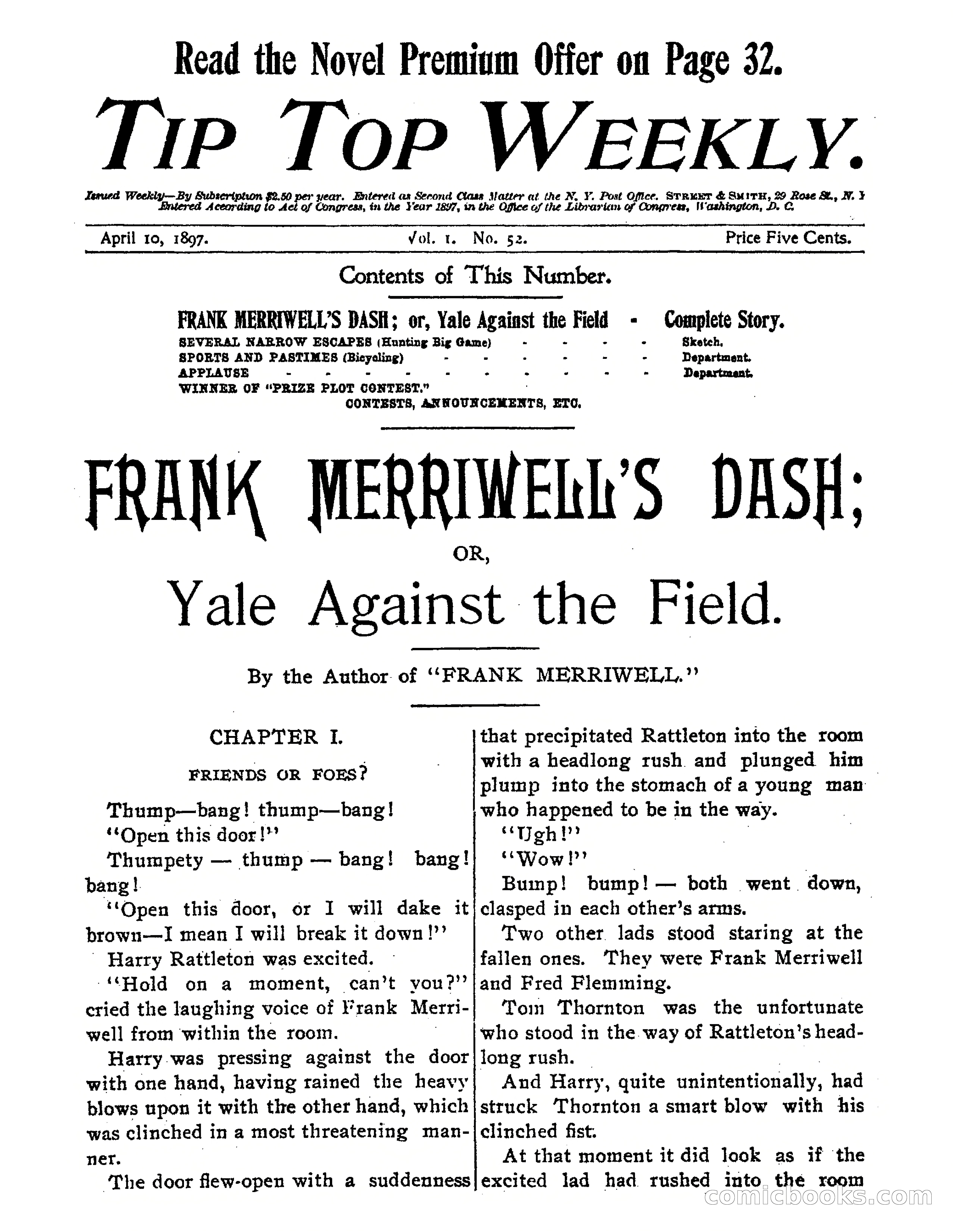 Tip Top Weekly No. 52: Frank Merriwell's Dash — page 3 of 37