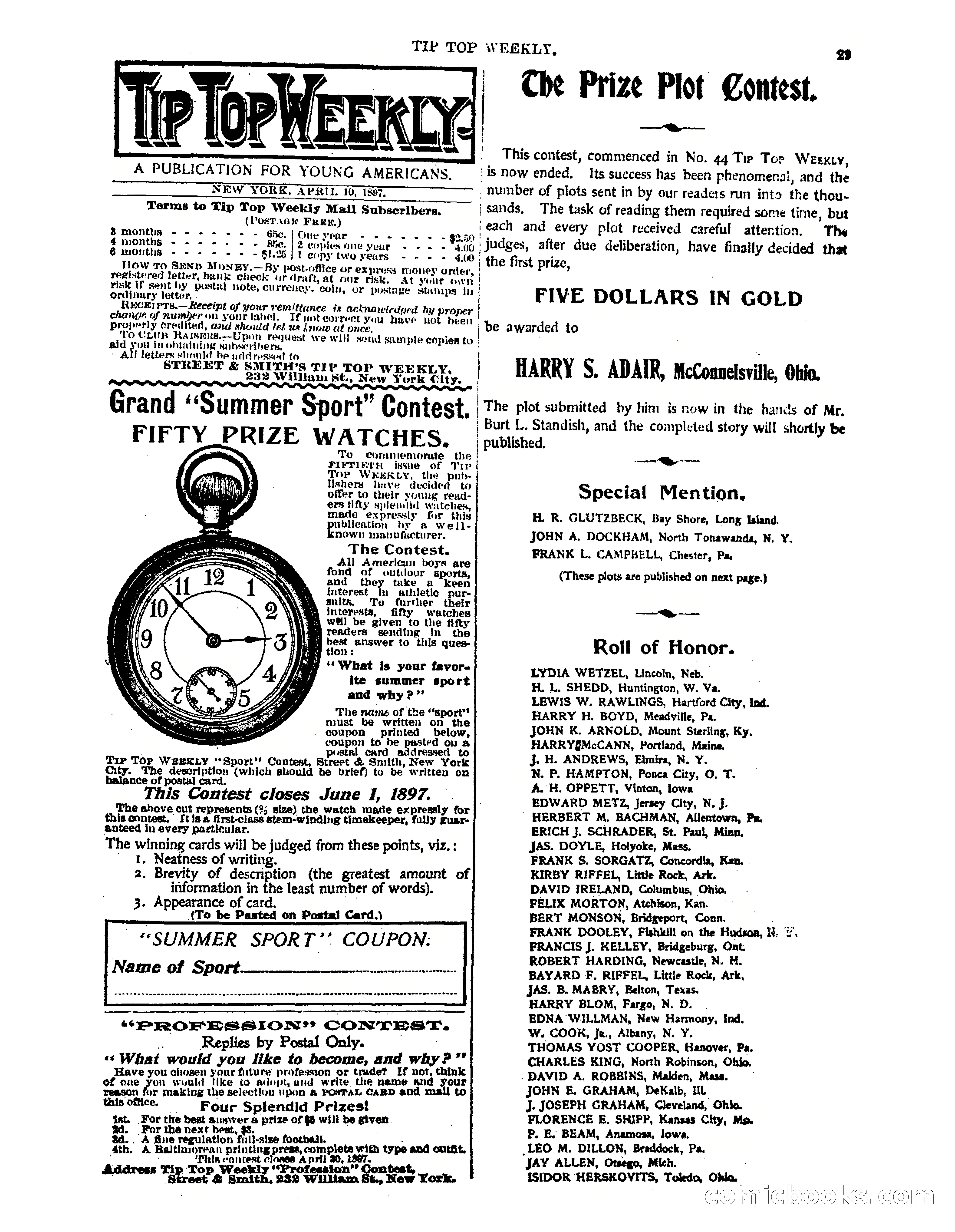 Tip Top Weekly No. 52: Frank Merriwell's Dash — page 33 of 37