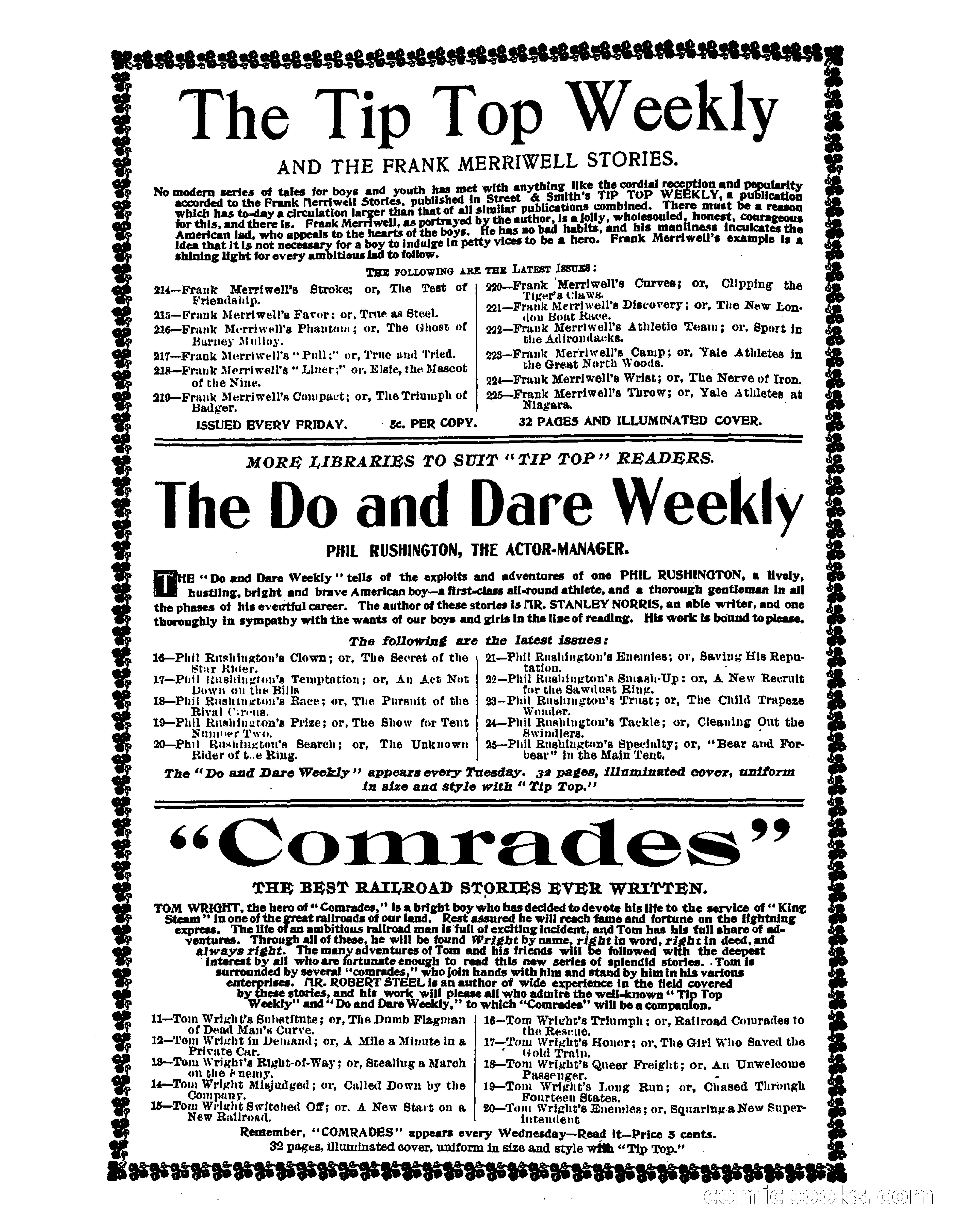 Tip Top Weekly No. 52: Frank Merriwell's Dash — page 37 of 37