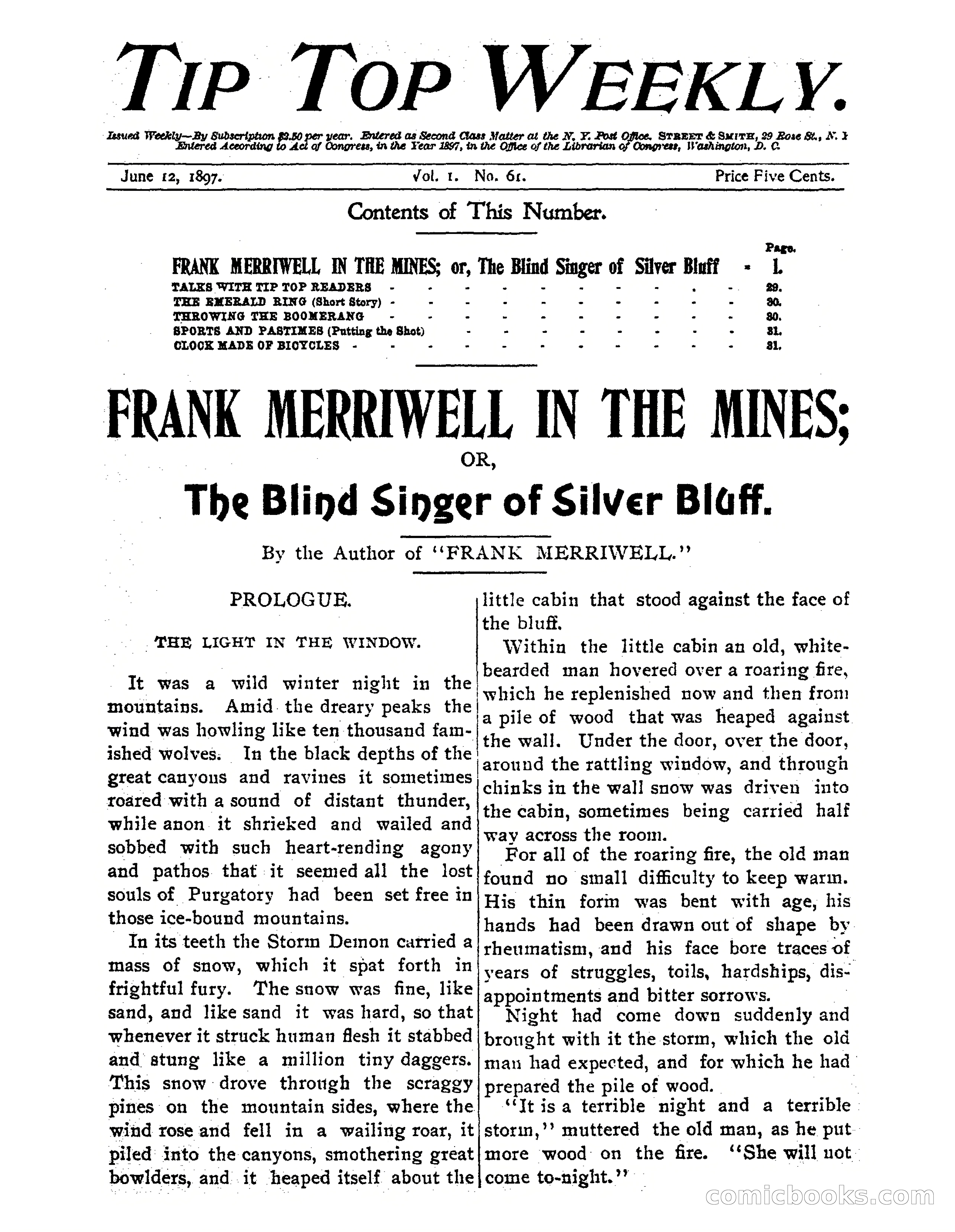 Tip Top Weekly No. 61: Frank Merriwell in the Mines — page 3 of 35