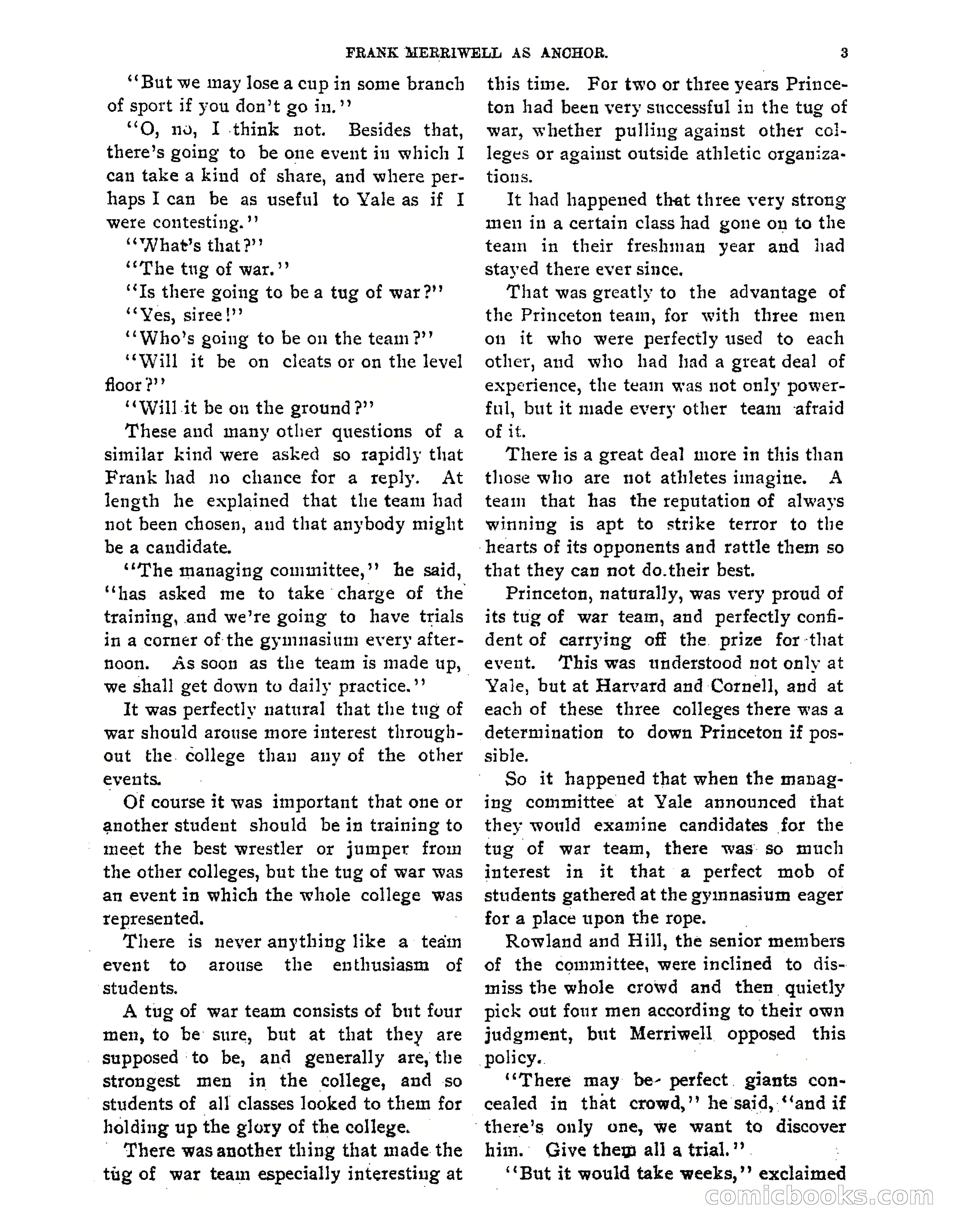 Tip Top Weekly No. 80: Frank Merriwell as 'Anchor' — page 5 of 35