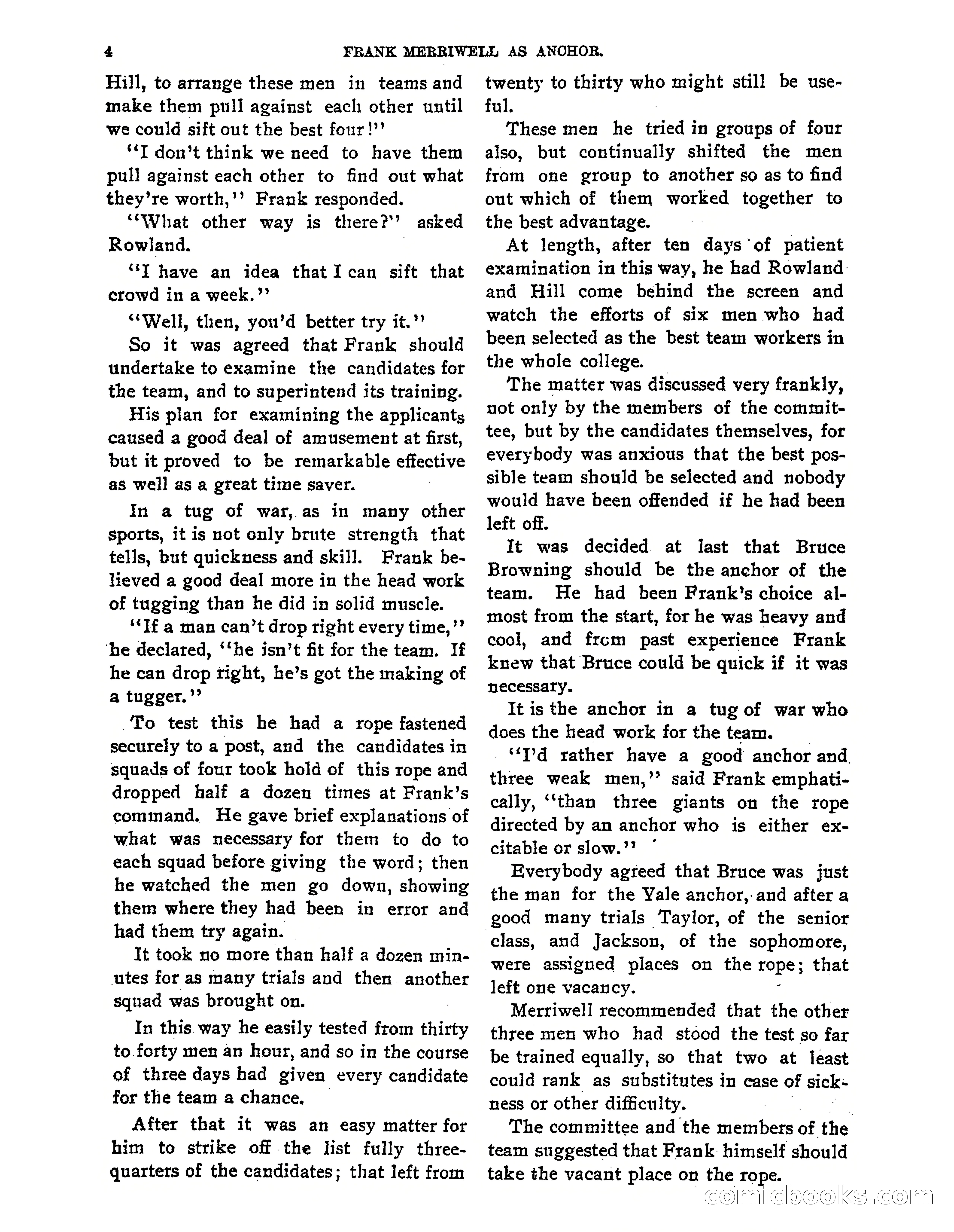 Tip Top Weekly No. 80: Frank Merriwell as 'Anchor' — page 6 of 35