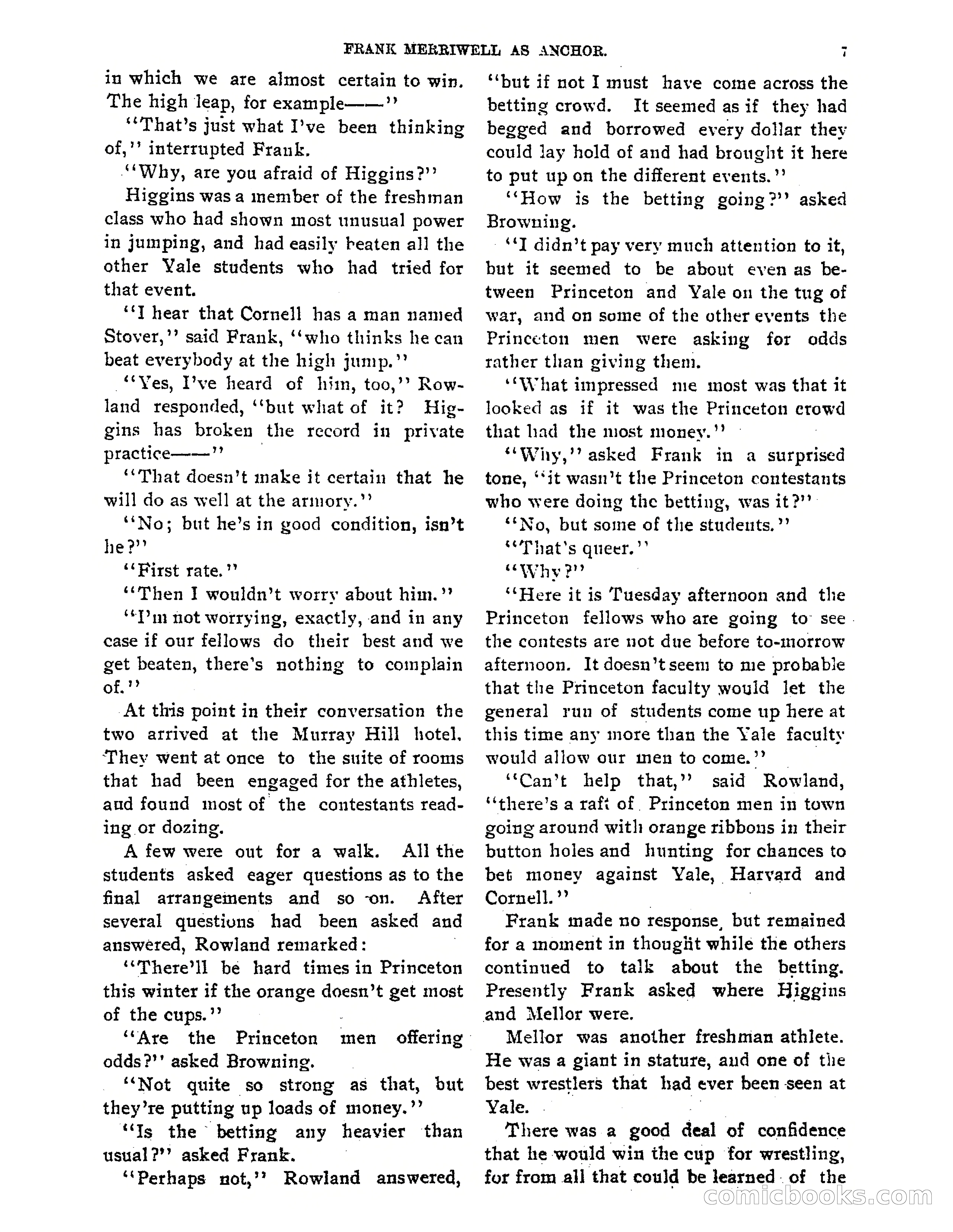Tip Top Weekly No. 80: Frank Merriwell as 'Anchor' — page 9 of 35