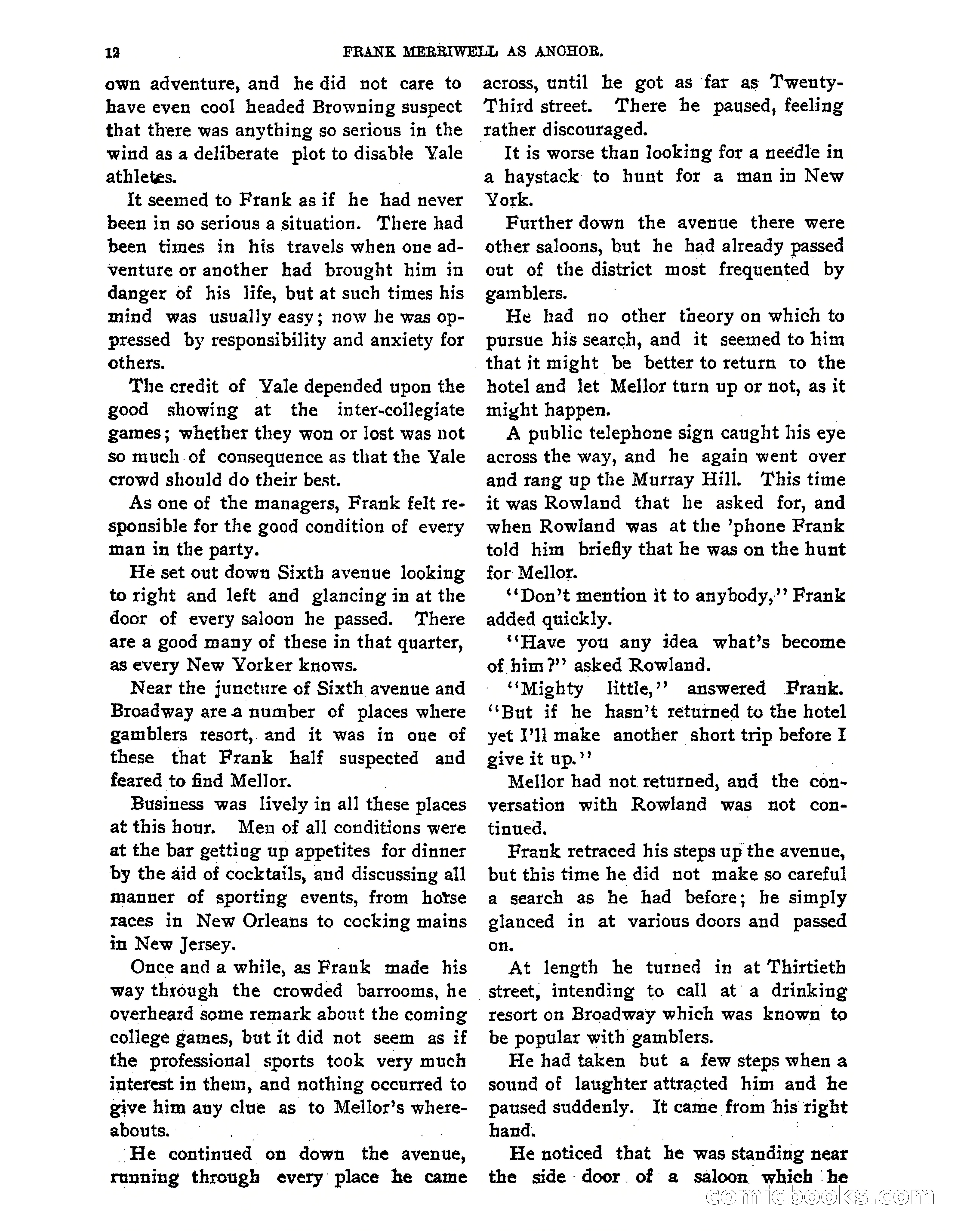 Tip Top Weekly No. 80: Frank Merriwell as 'Anchor' — page 14 of 35
