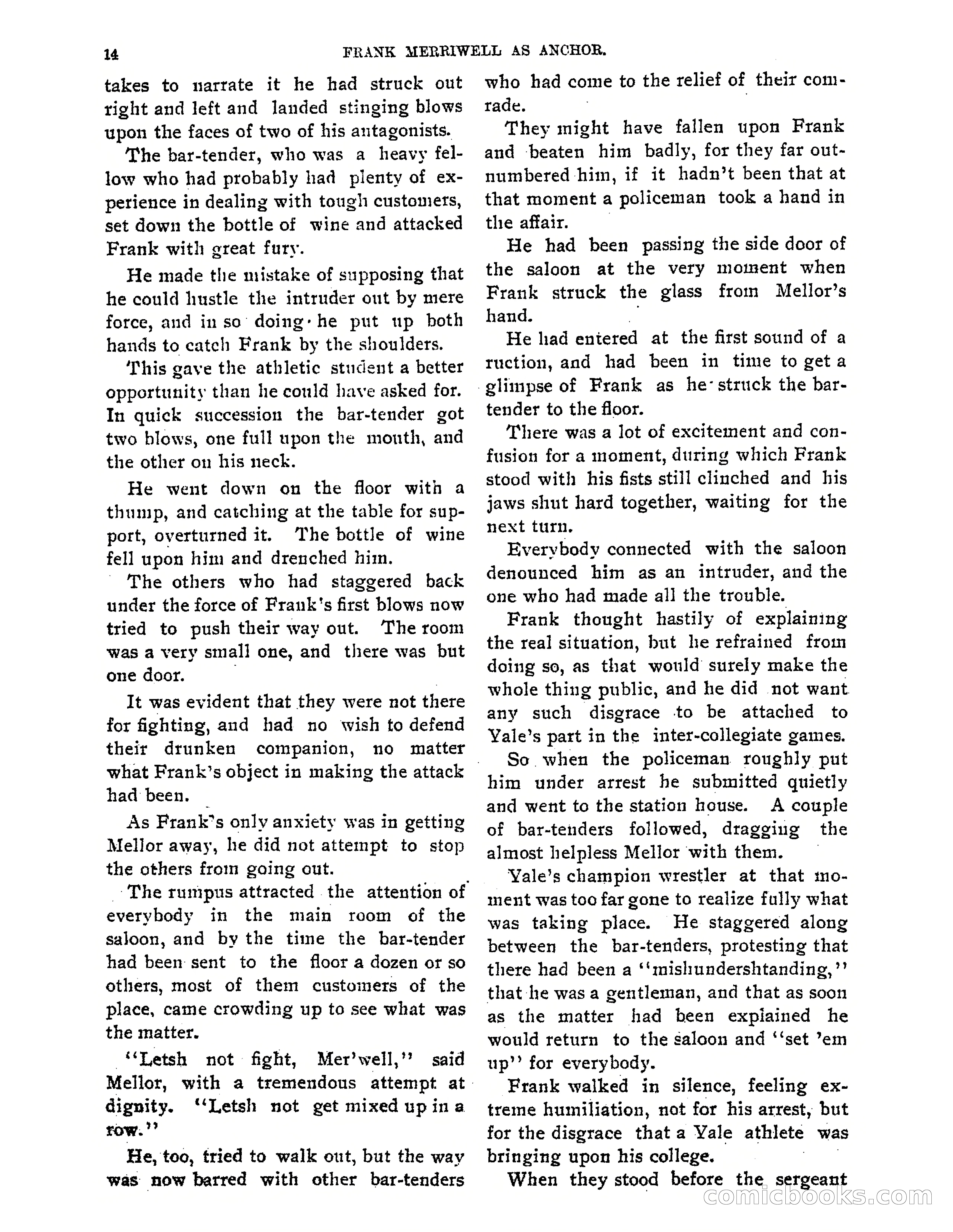 Tip Top Weekly No. 80: Frank Merriwell as 'Anchor' — page 16 of 35