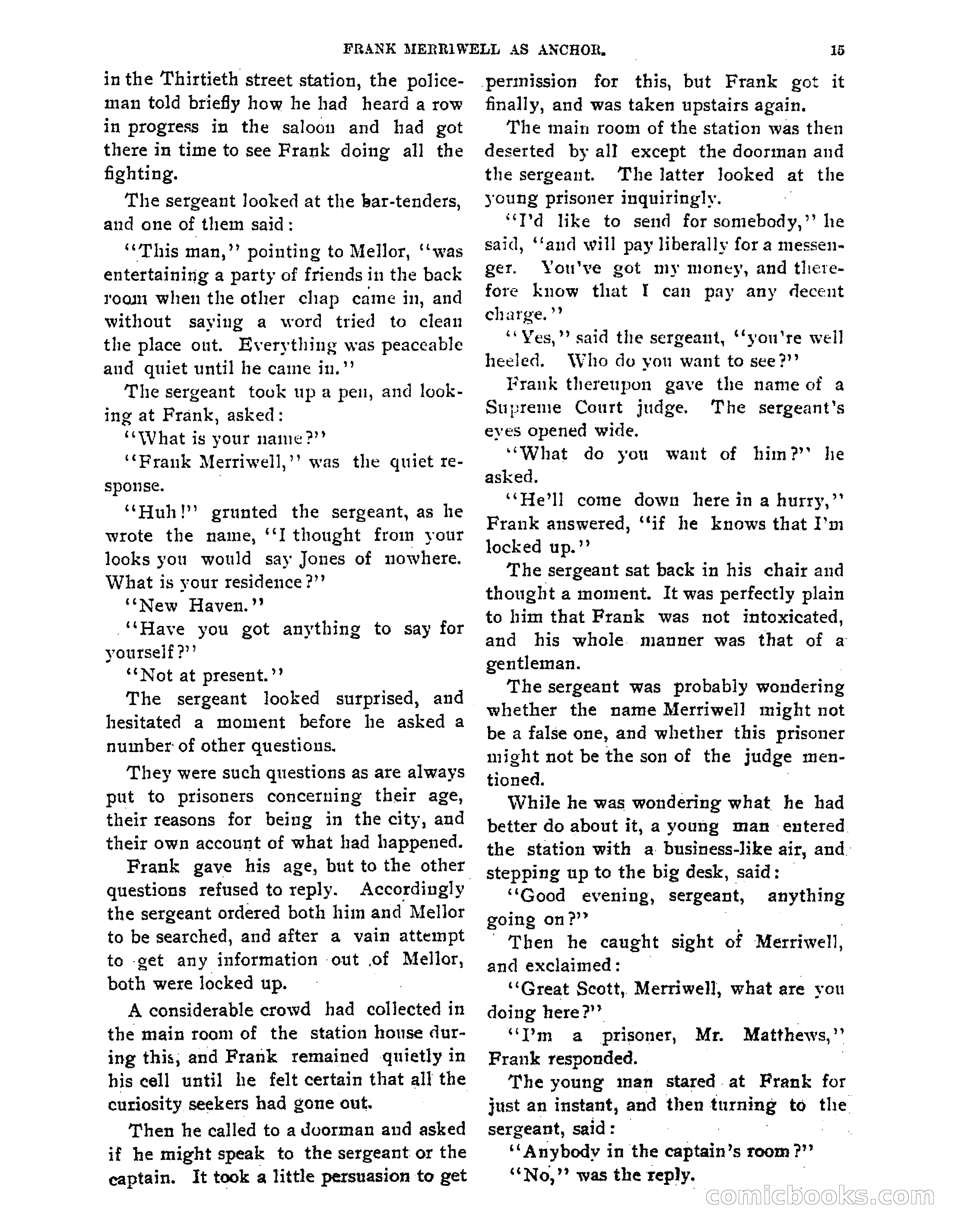 Tip Top Weekly No. 80: Frank Merriwell as 'Anchor' — page 17 of 35