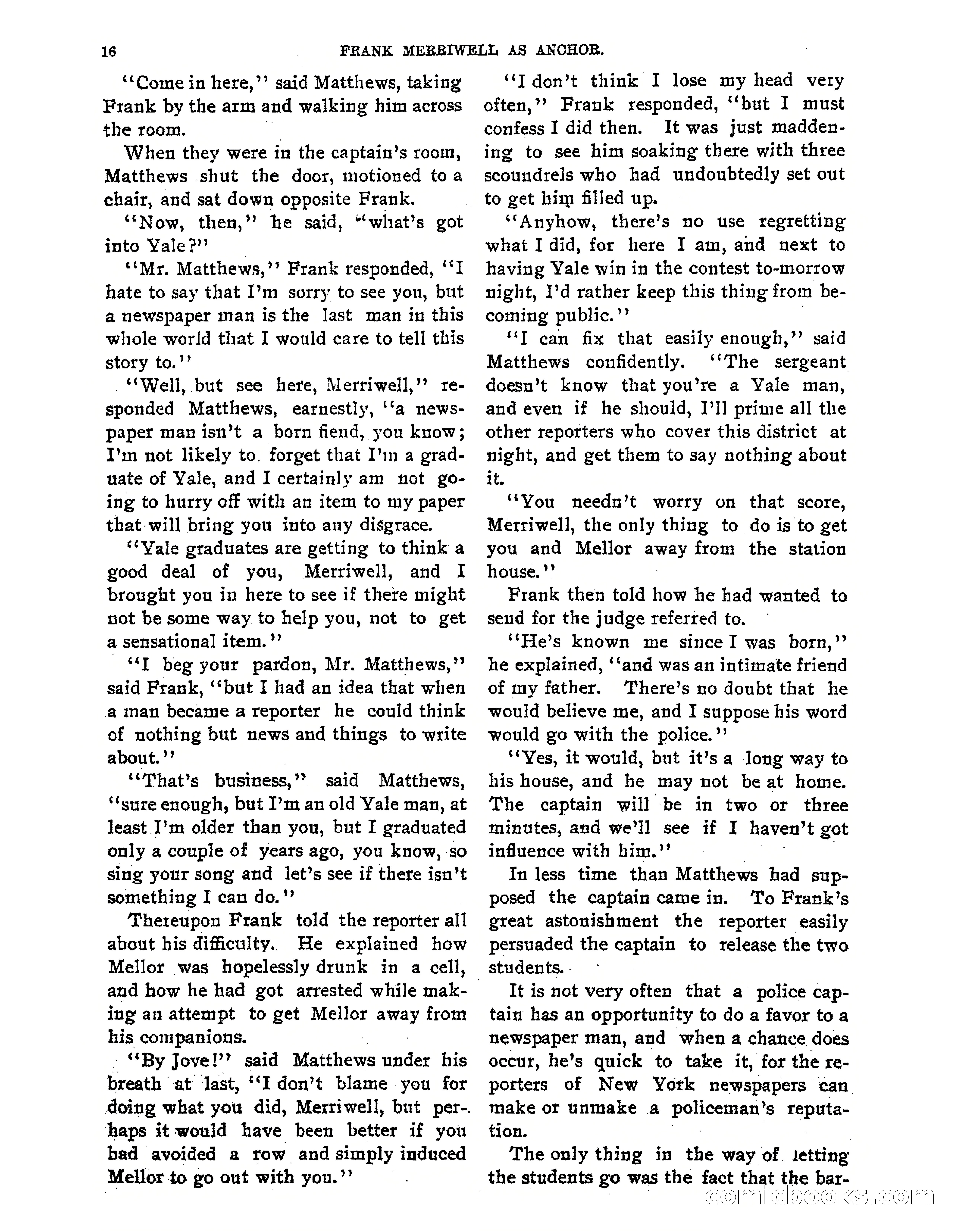 Tip Top Weekly No. 80: Frank Merriwell as 'Anchor' — page 18 of 35