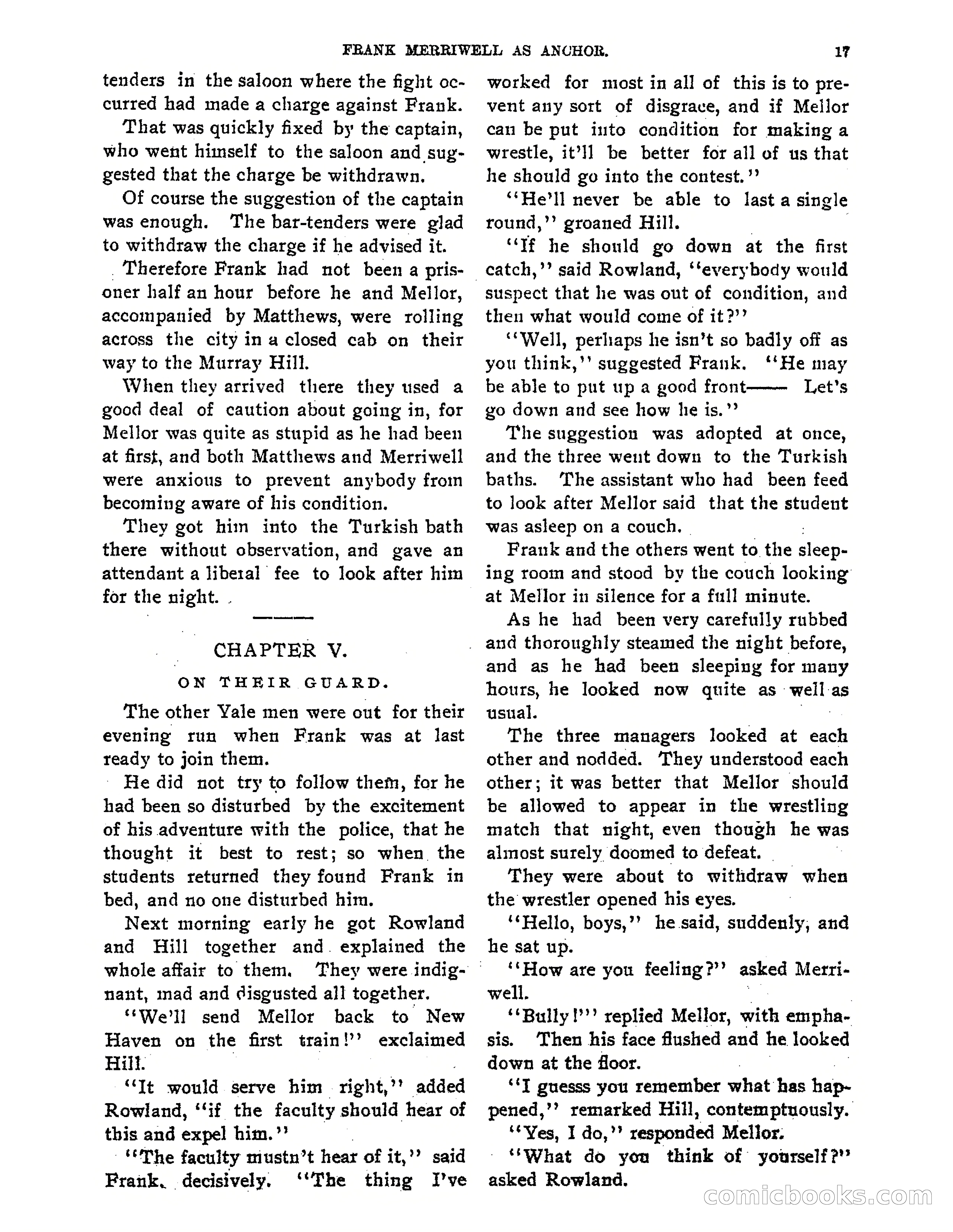 Tip Top Weekly No. 80: Frank Merriwell as 'Anchor' — page 19 of 35