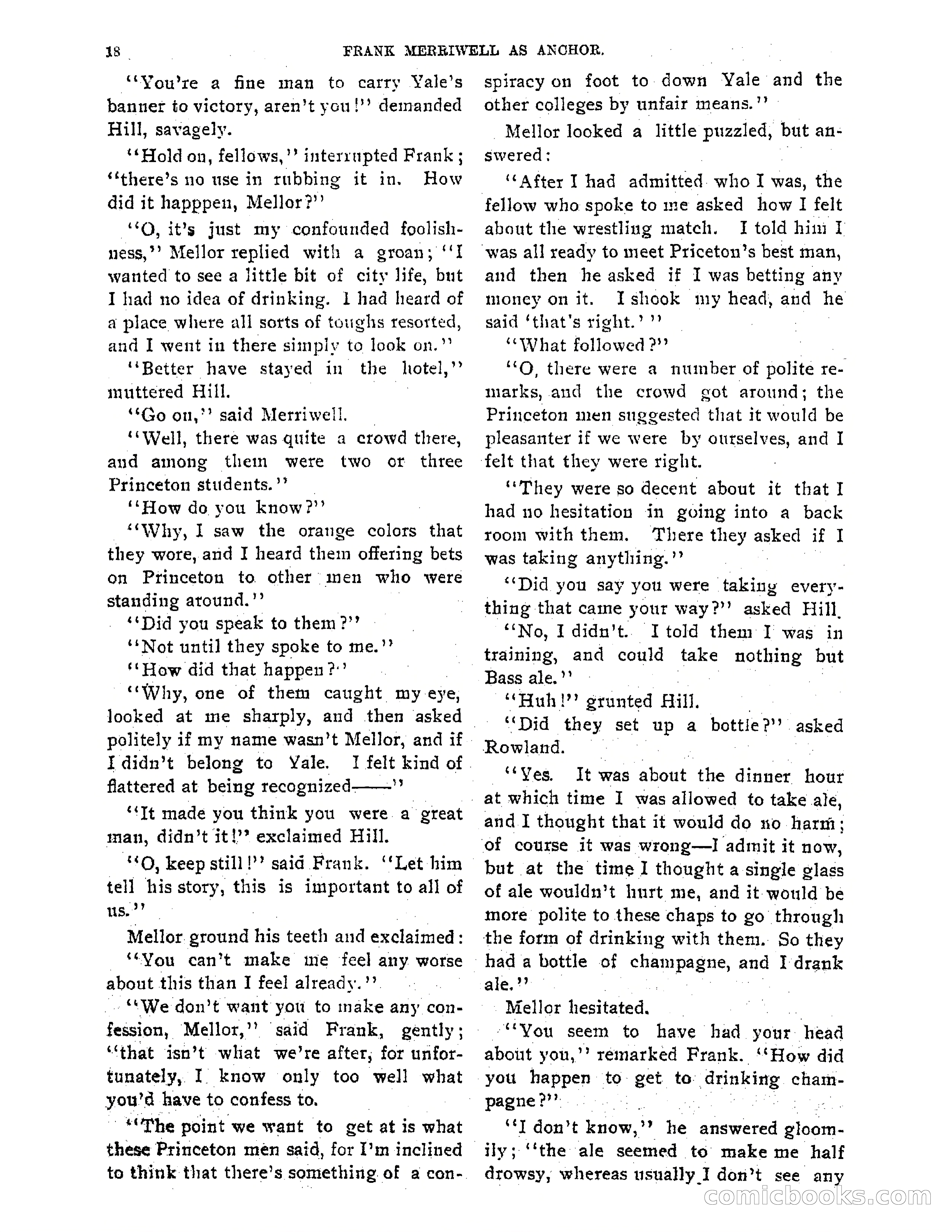 Tip Top Weekly No. 80: Frank Merriwell as 'Anchor' — page 20 of 35