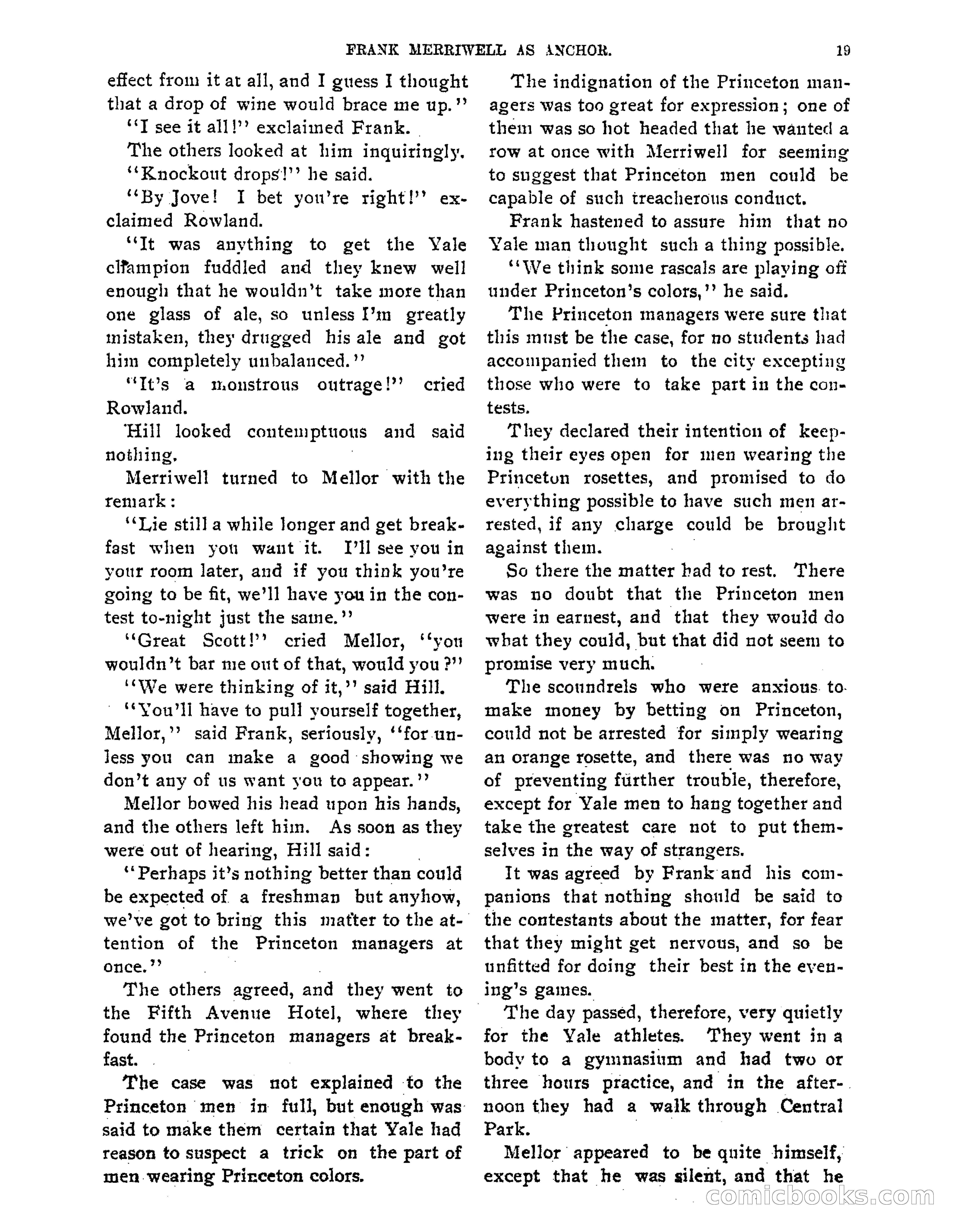 Tip Top Weekly No. 80: Frank Merriwell as 'Anchor' — page 21 of 35