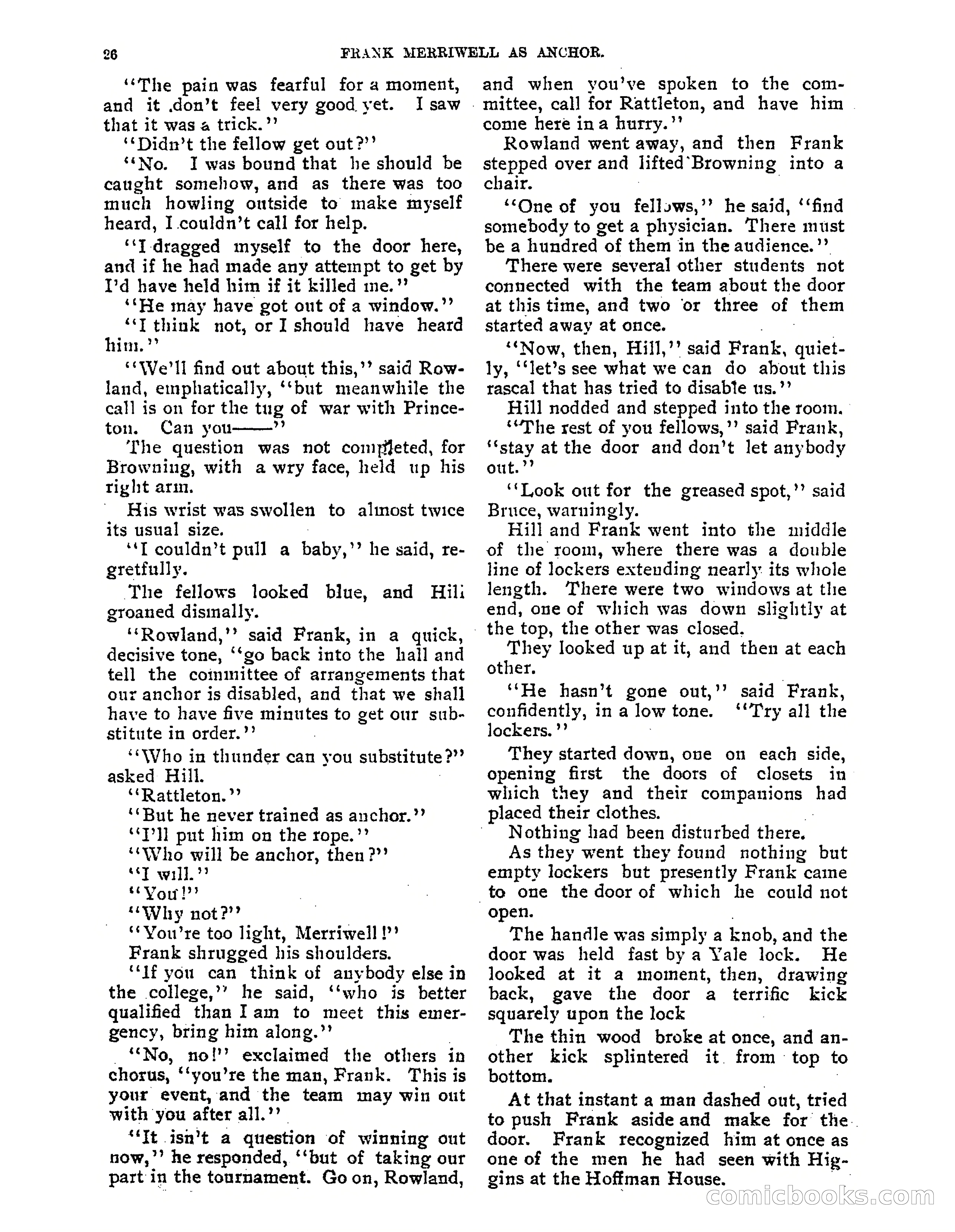 Tip Top Weekly No. 80: Frank Merriwell as 'Anchor' — page 28 of 35