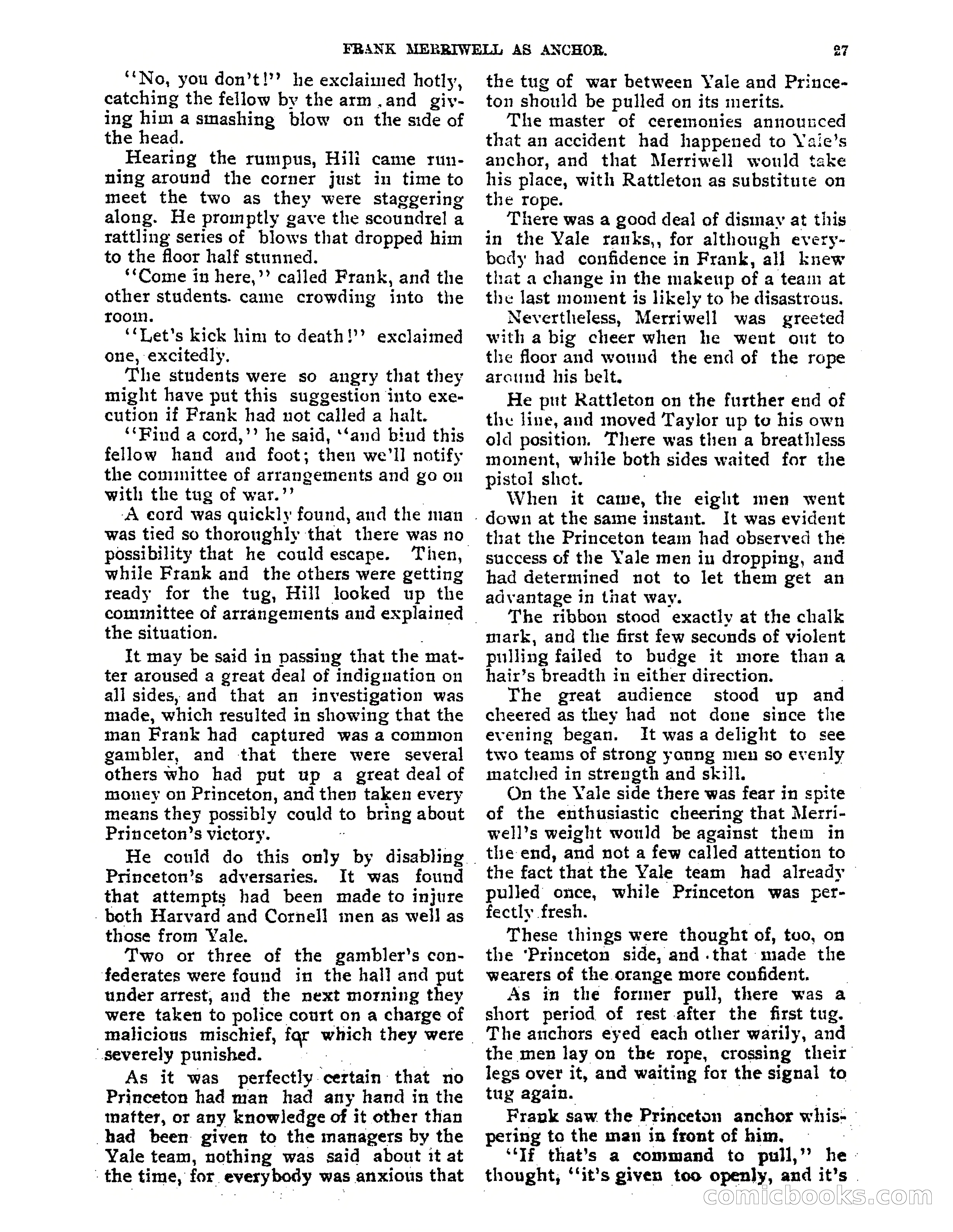Tip Top Weekly No. 80: Frank Merriwell as 'Anchor' — page 29 of 35