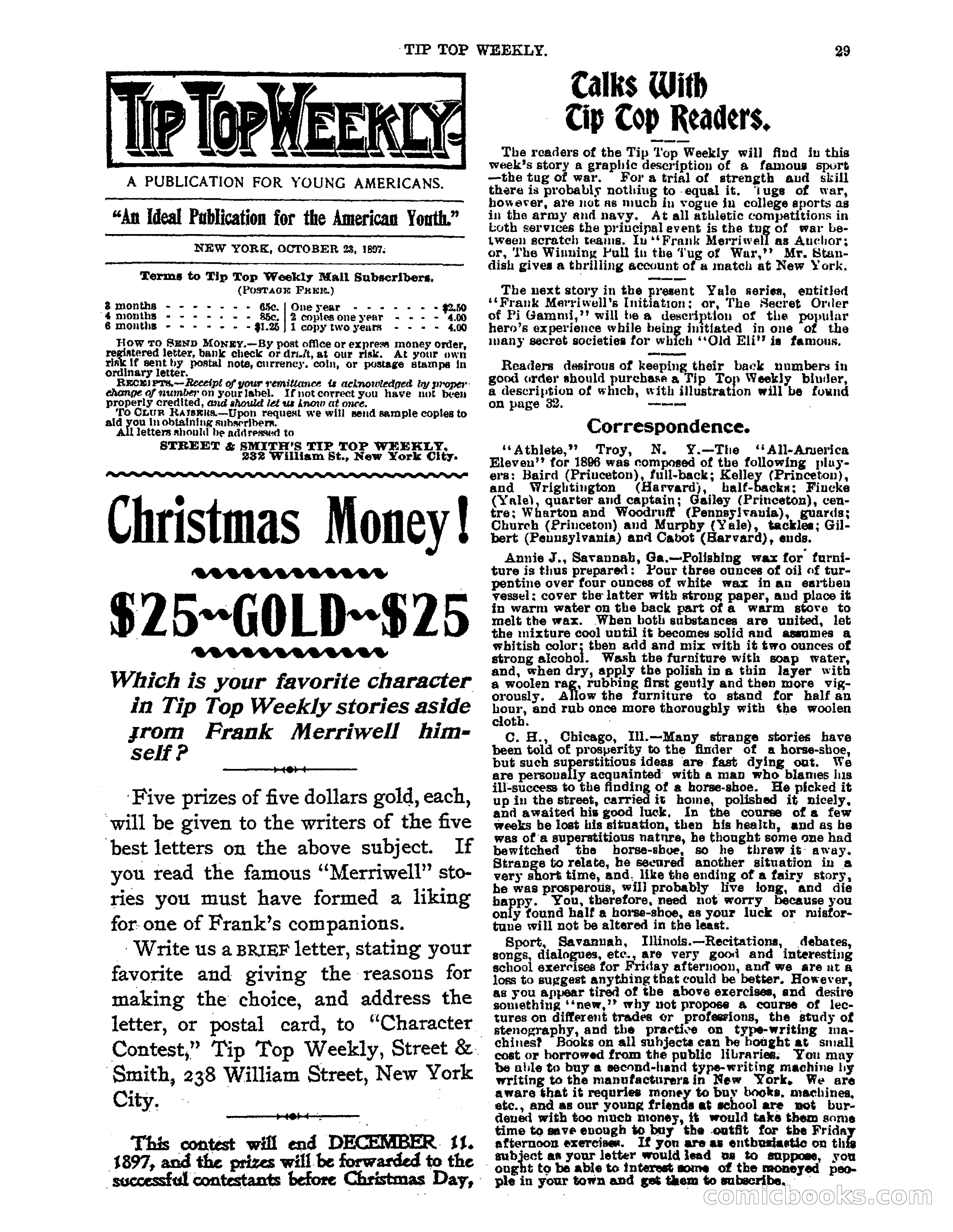 Tip Top Weekly No. 80: Frank Merriwell as 'Anchor' — page 31 of 35