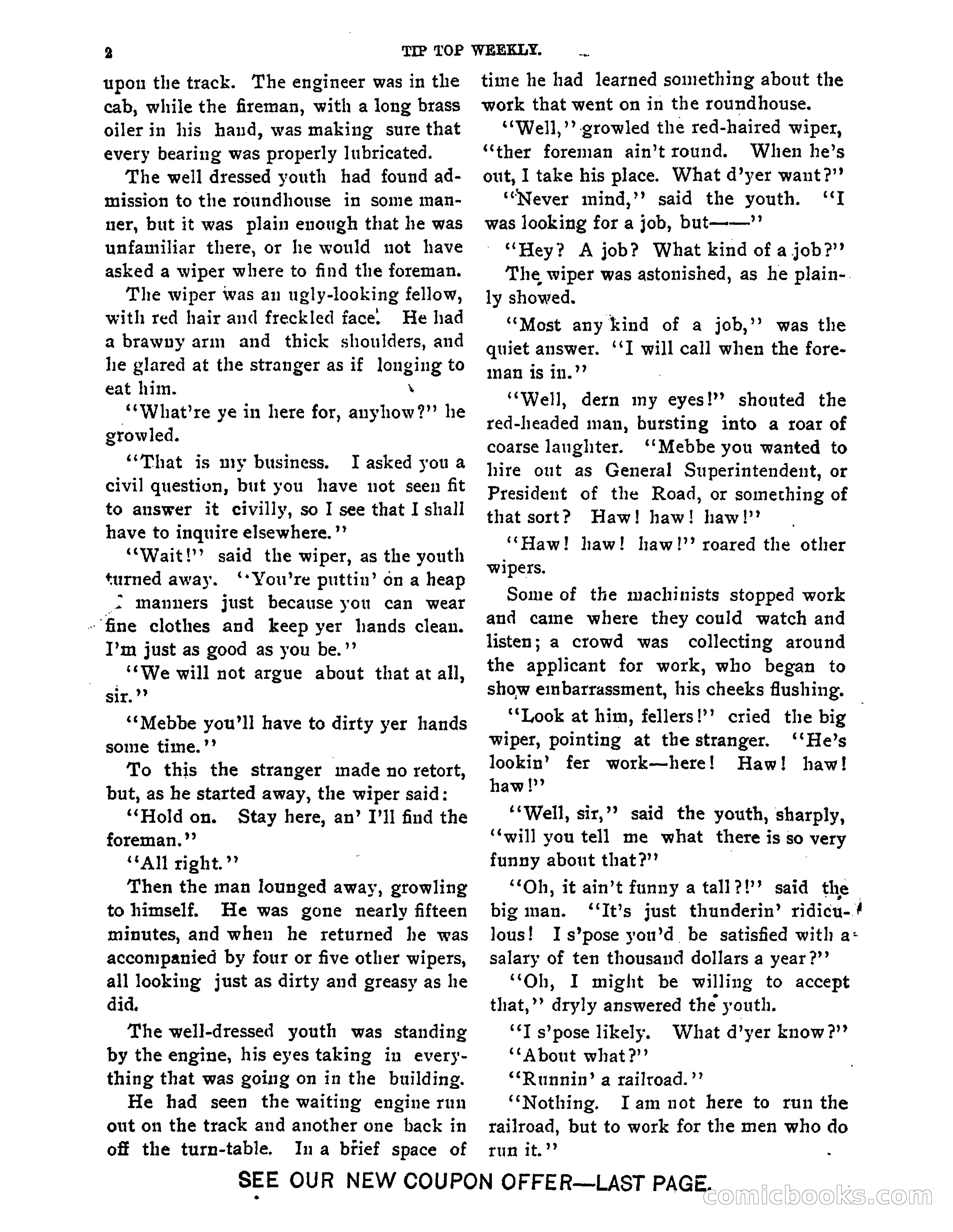 Tip Top Weekly No. 118: Frank Merriwell, Engine Wiper — page 4 of 35