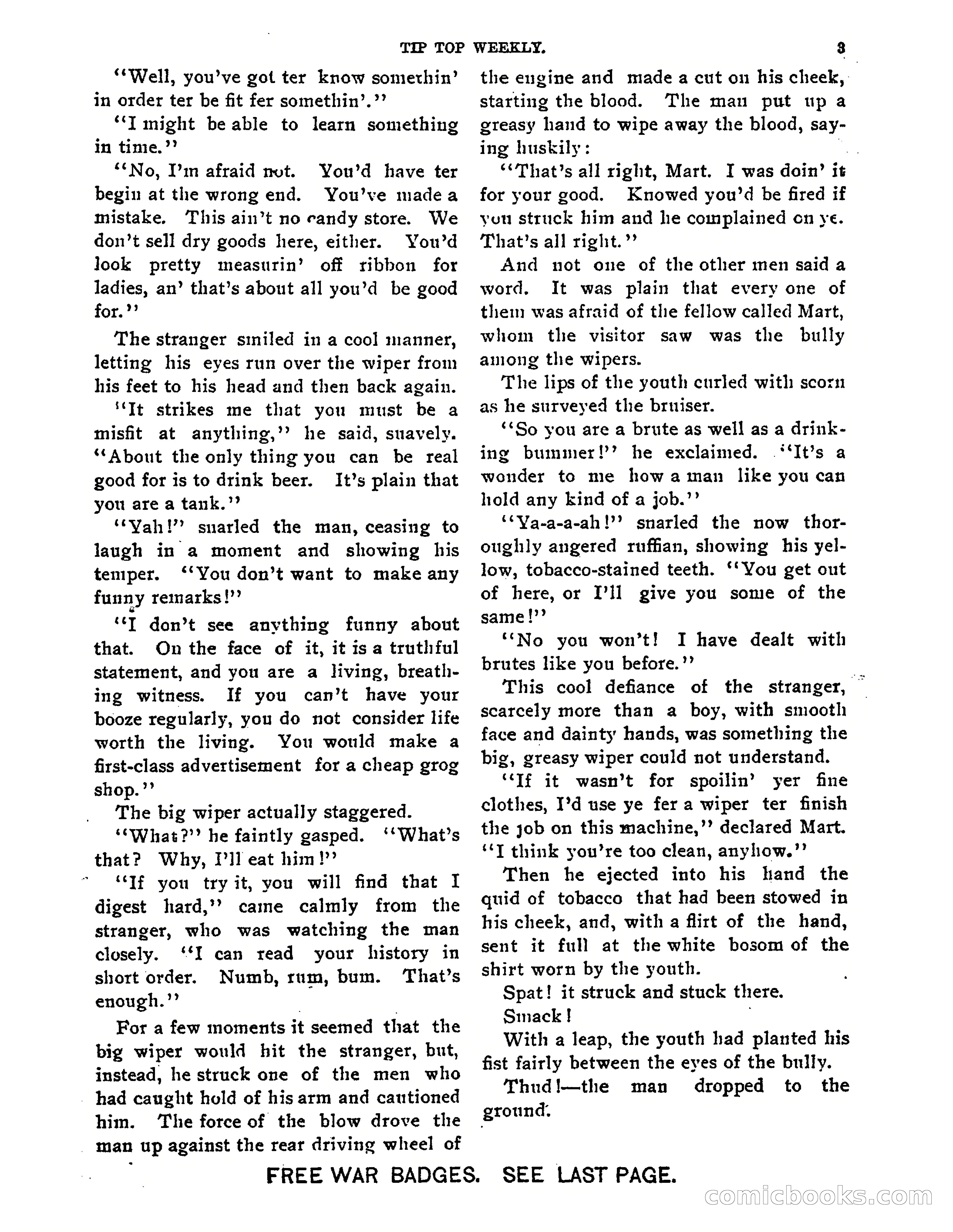 Tip Top Weekly No. 118: Frank Merriwell, Engine Wiper — page 5 of 35