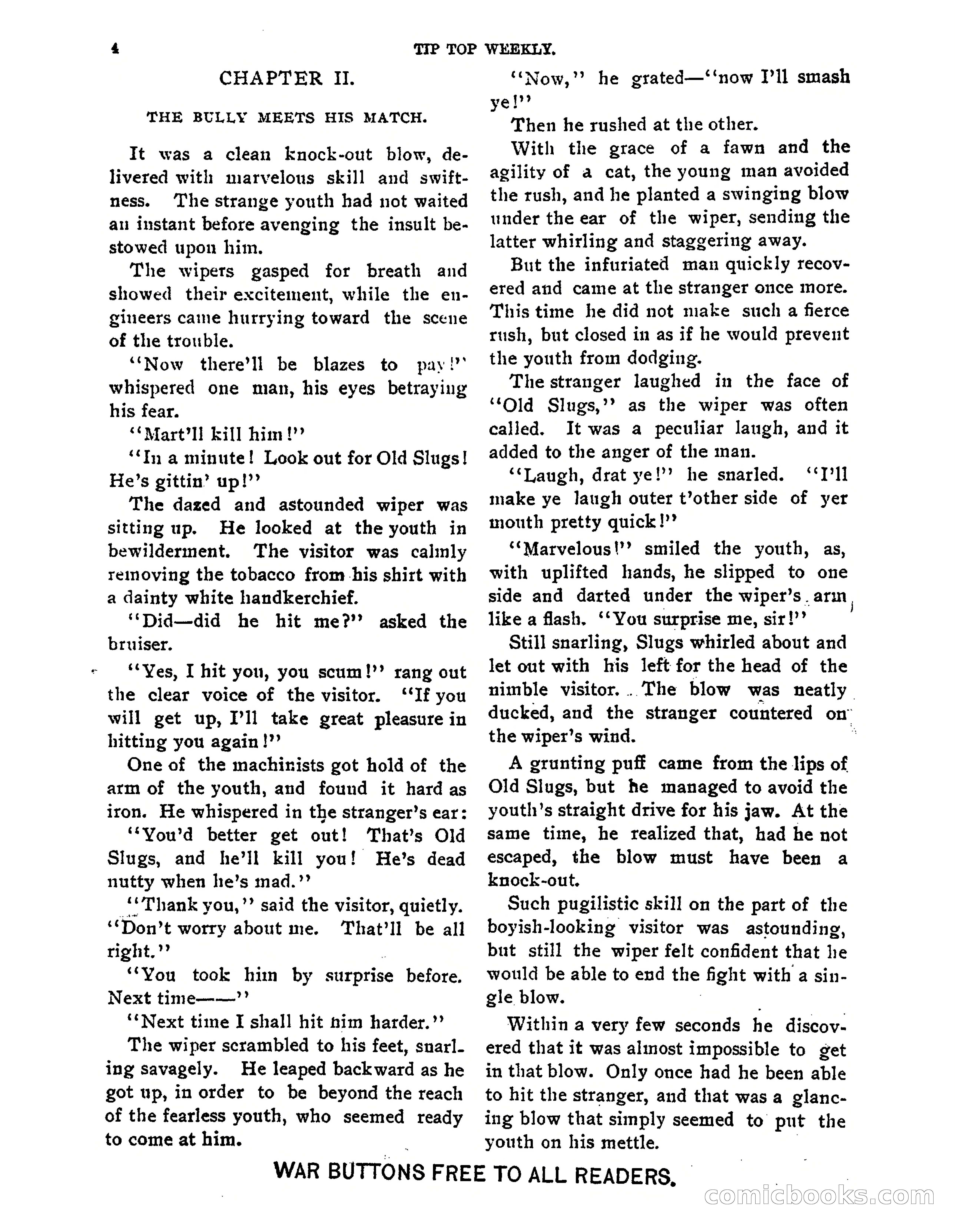 Tip Top Weekly No. 118: Frank Merriwell, Engine Wiper — page 6 of 35