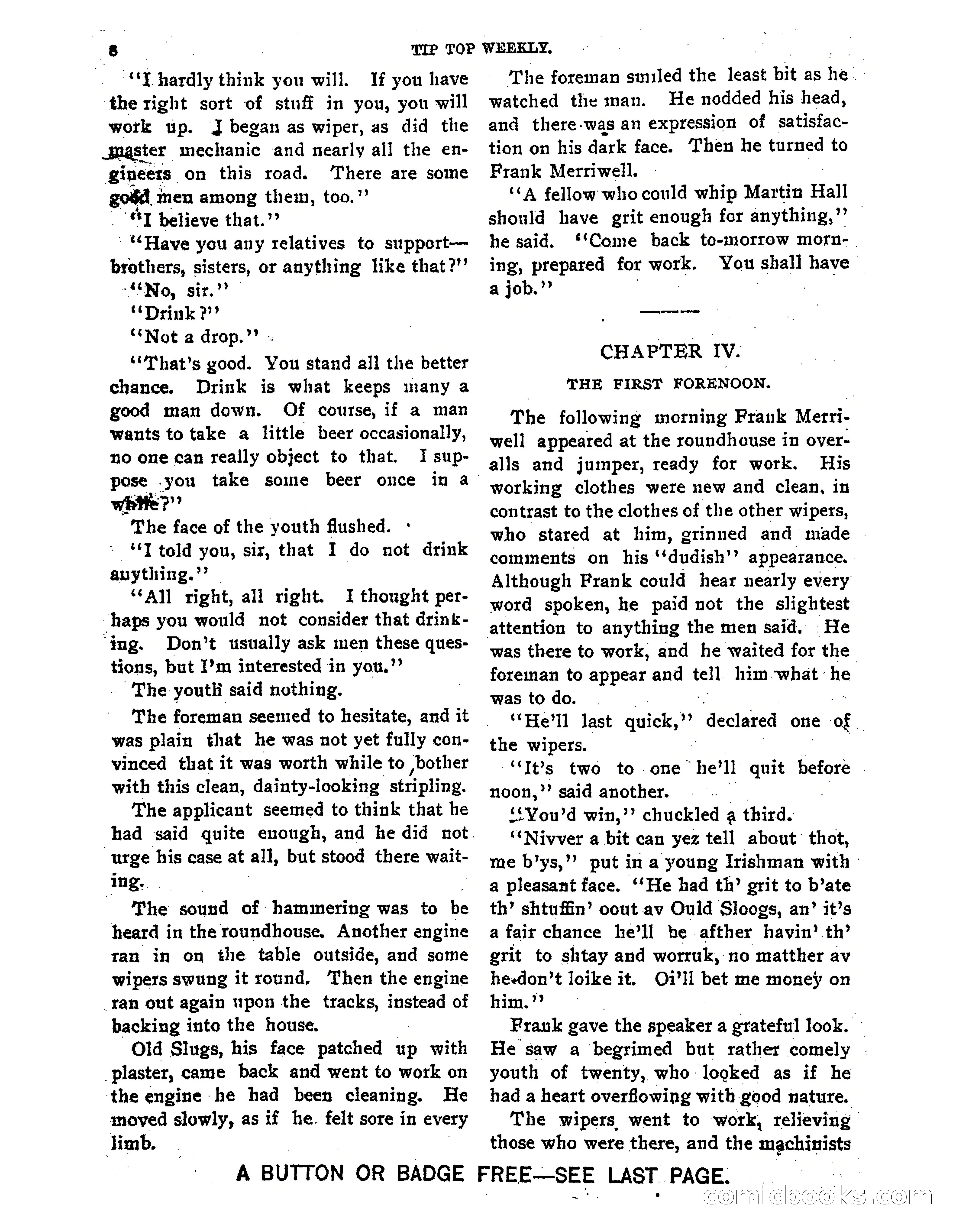 Tip Top Weekly No. 118: Frank Merriwell, Engine Wiper — page 10 of 35
