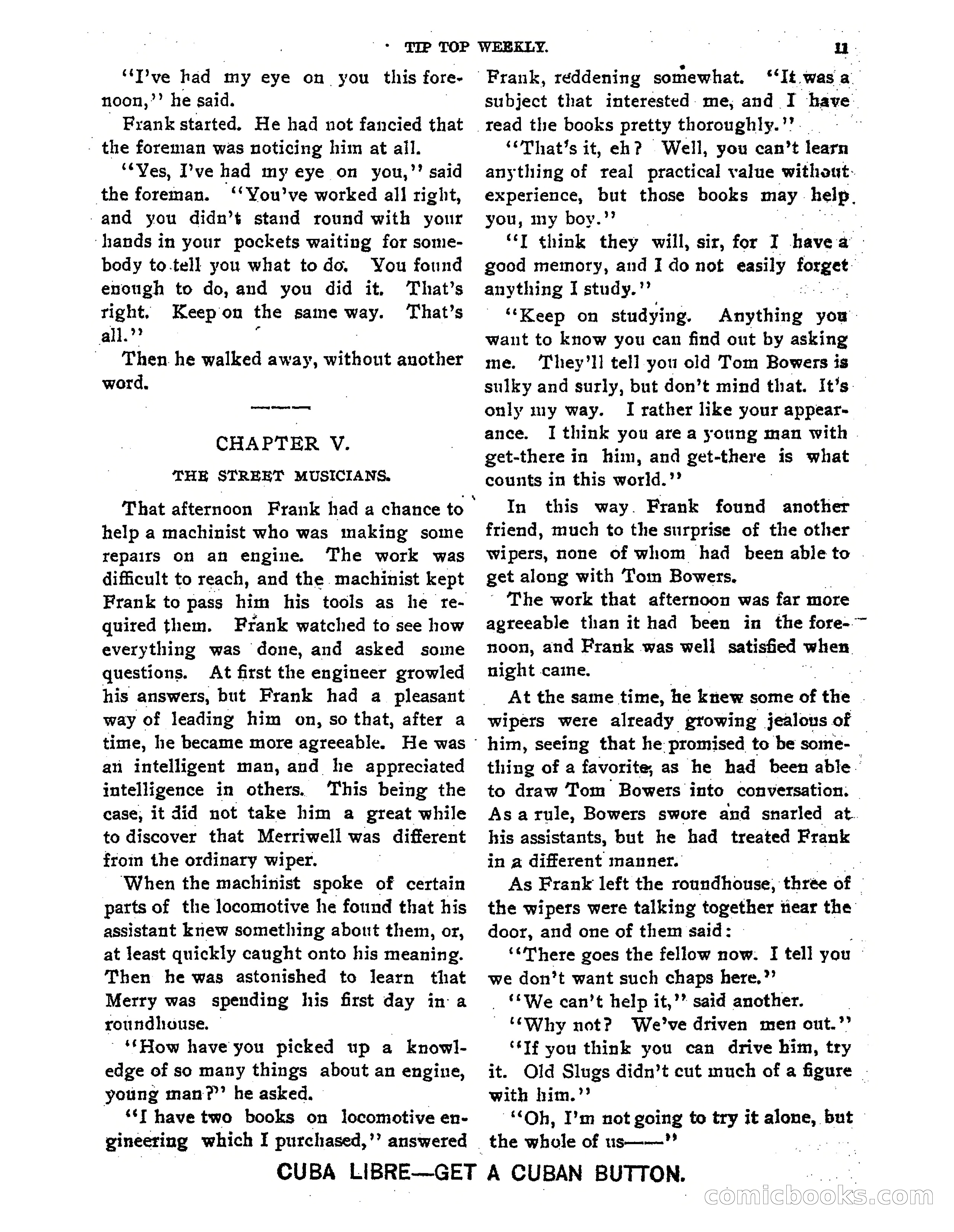 Tip Top Weekly No. 118: Frank Merriwell, Engine Wiper — page 13 of 35