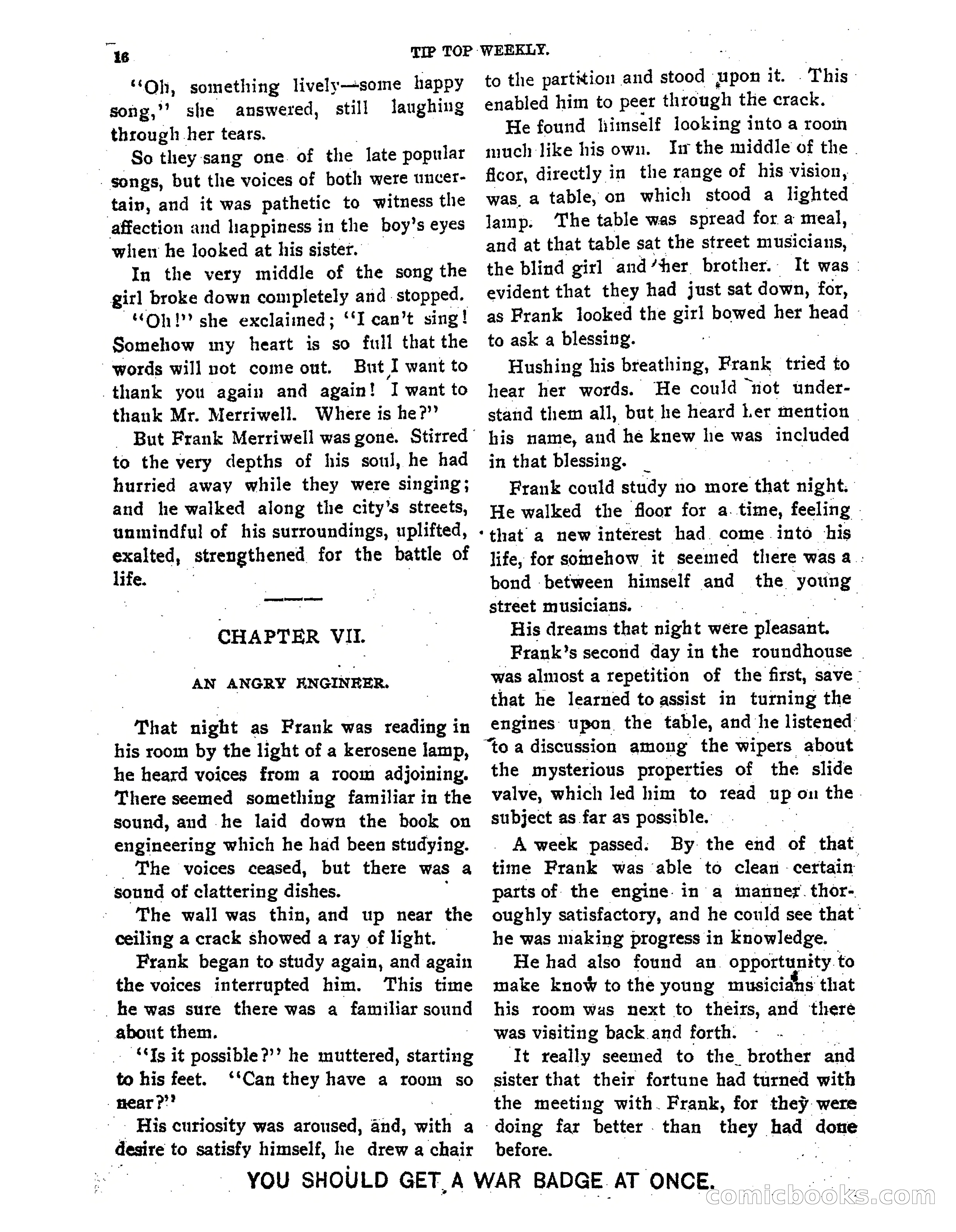 Tip Top Weekly No. 118: Frank Merriwell, Engine Wiper — page 18 of 35